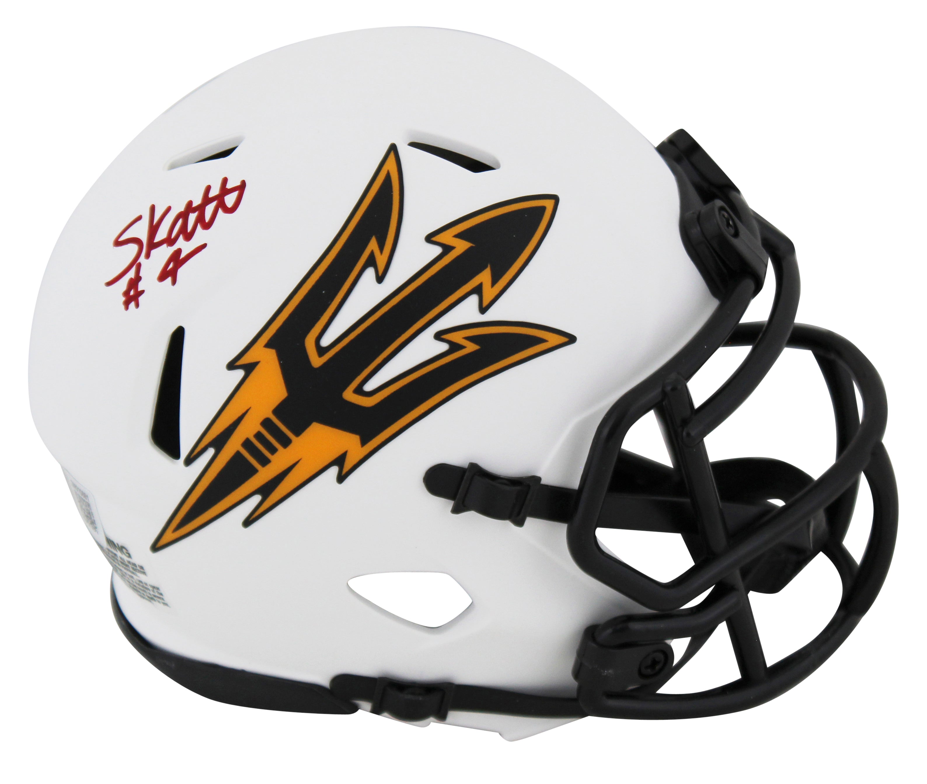 Arizona State Cameron Skattebo Signed Lunar Speed Mini Helmet BAS Witnessed