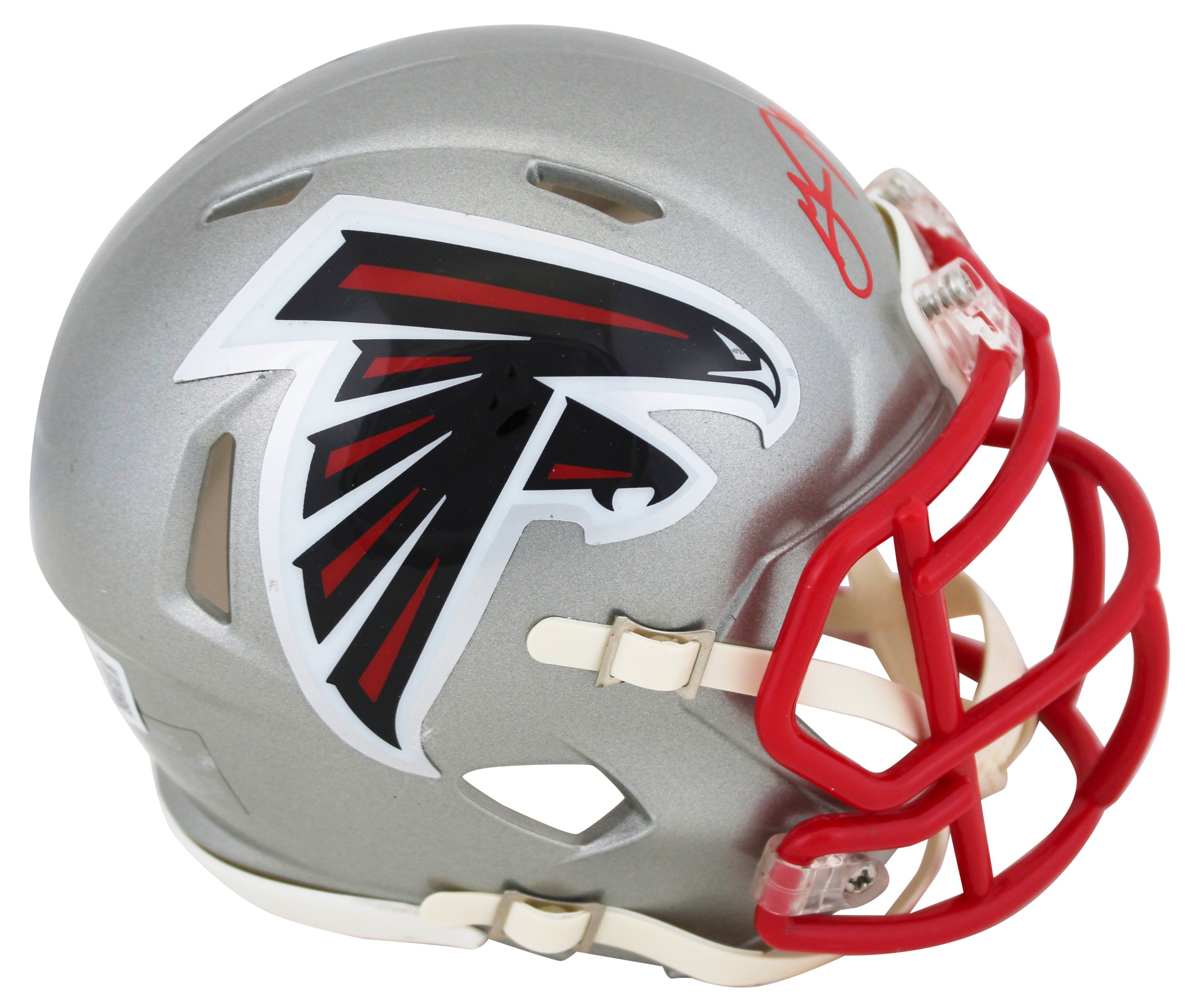 Falcons Grady Jarrett Signed Flash Speed Mini Helmet BAS Witnessed #2W354952