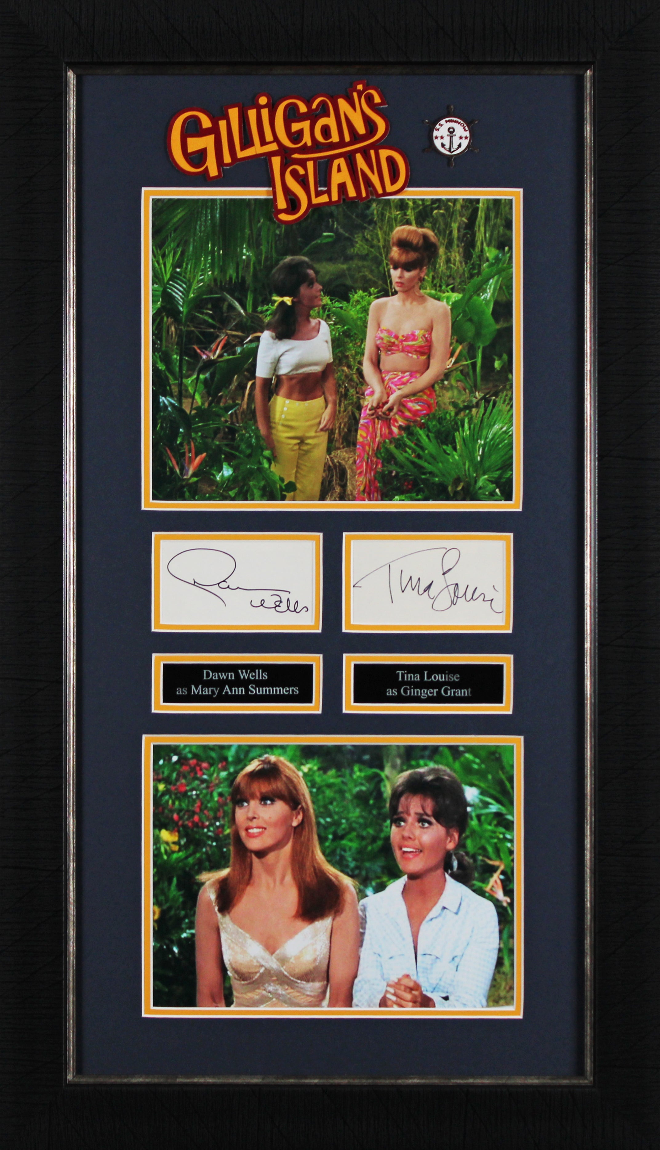 Dawn Wells & Tina Louise Gilligan's Island Signed Framed Display BAS #AD04893