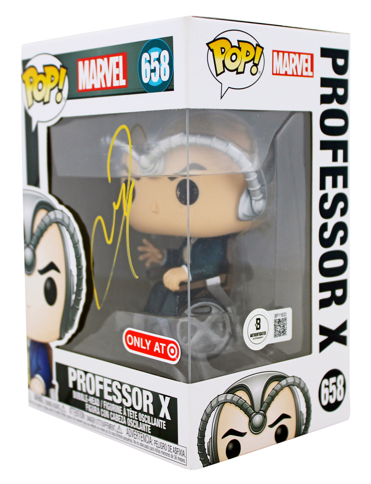 James McAvoy X-Men Signed Professor X #658 Funko Pop Vinyl Figure BAS #BP11633