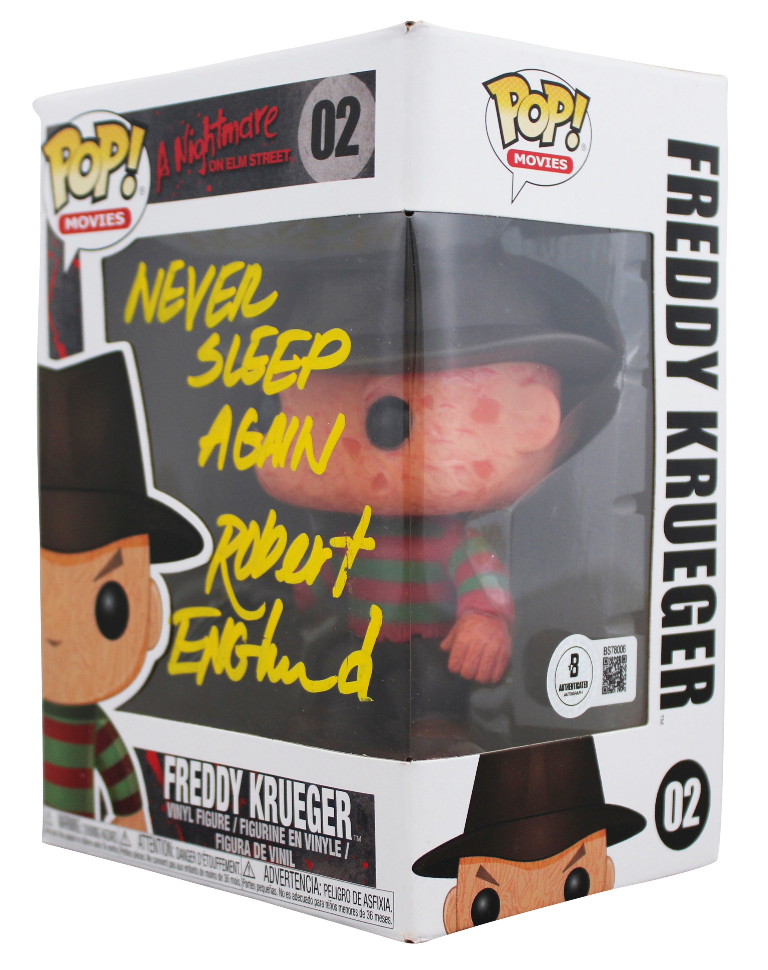 Robert Englund Signed Freddy Krueger #02 Funko Pop Vinyl Figure BAS #BS78006