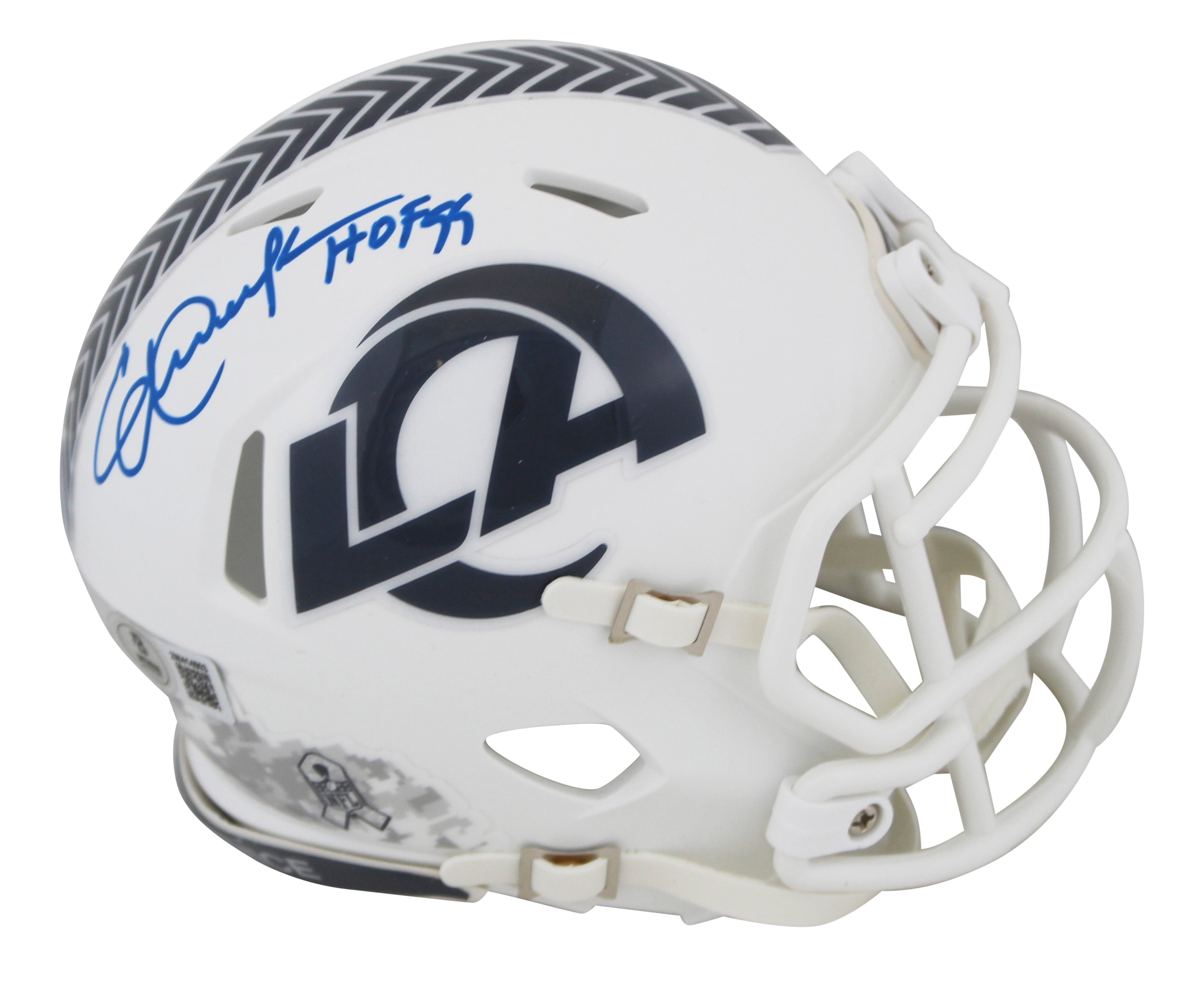 Rams Eric Dickerson "HOF 99" Signed STS III Speed Mini Helmet W/ Case BAS Wit
