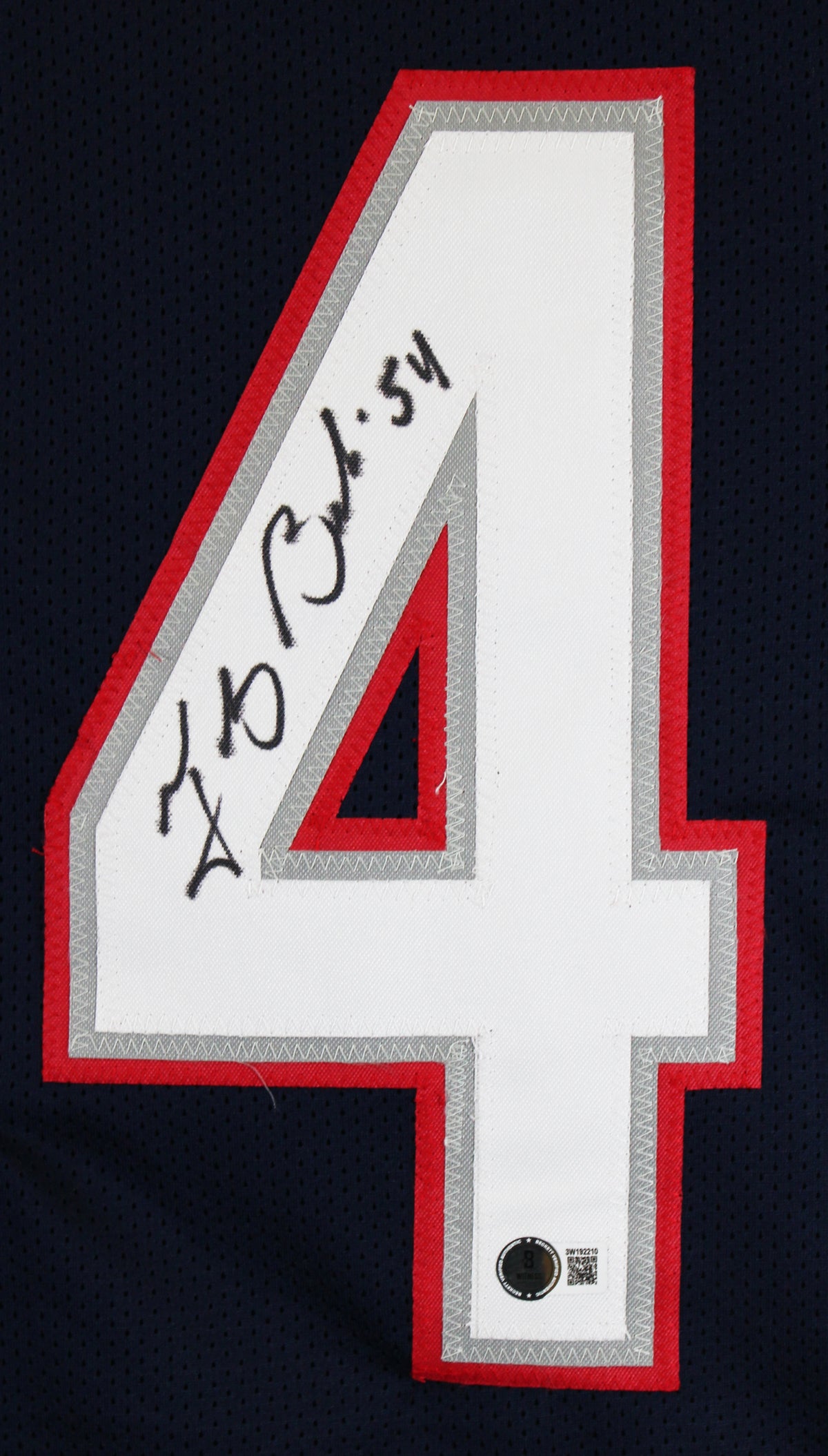 Tedy Bruschi Authentic Signed Navy Blue Pro Style Jersey BAS Witnessed 2