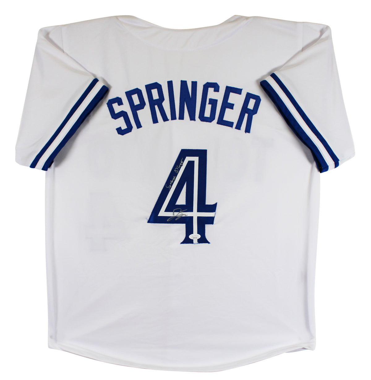 George Springer "Springer Dinger" Authentic Signed White Pro Style Jersey JSA