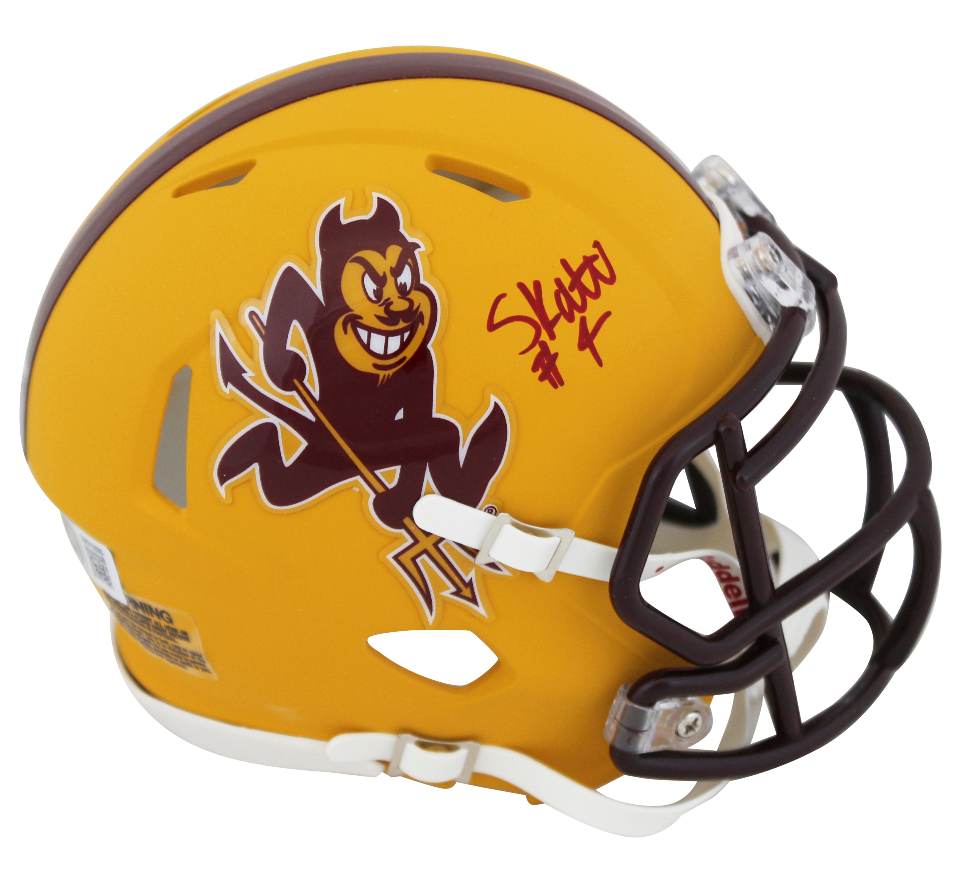 Arizona State Cameron Skattebo Signed Sparky Speed Mini Helmet W/ Case BAS Wit