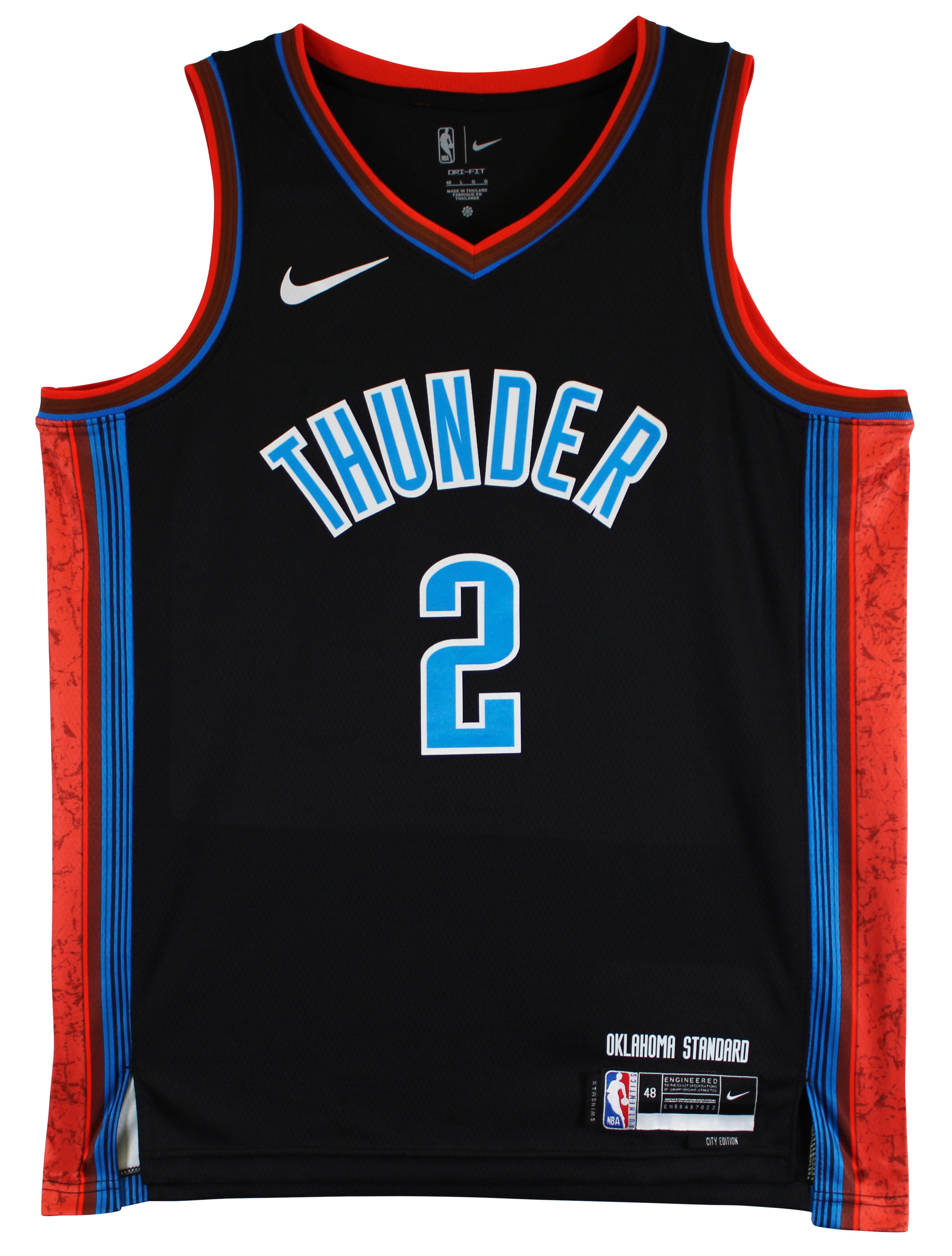 Thunder Shai Gilgeous-Alexander Signed Black Nike City Edition Jersey BAS