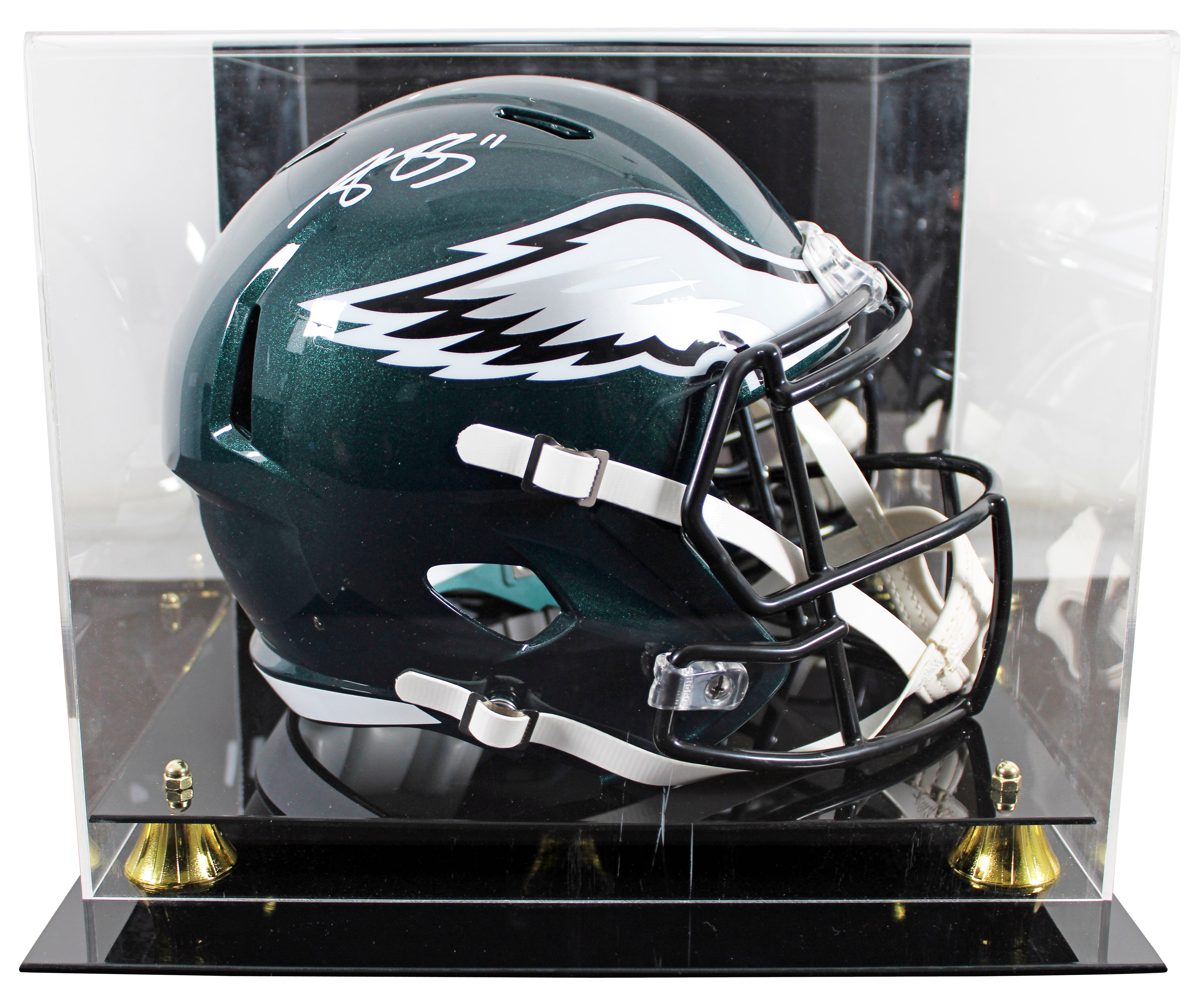 Eagles A.J. Brown Signed Full Size Speed Rep Helmet W/ Case BAS Witnessed