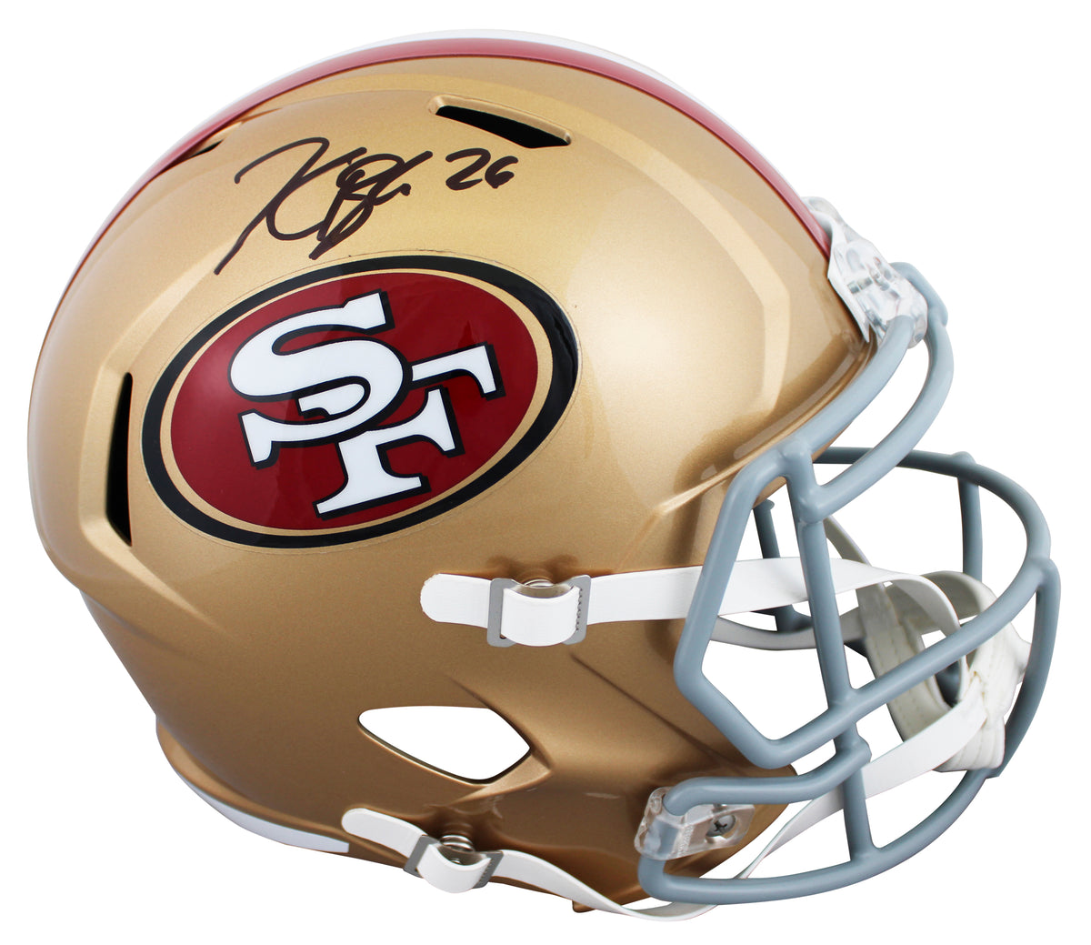 49ers Kaelon Black Authentic Signed Full Size Speed Rep Helmet JSA Witnessed