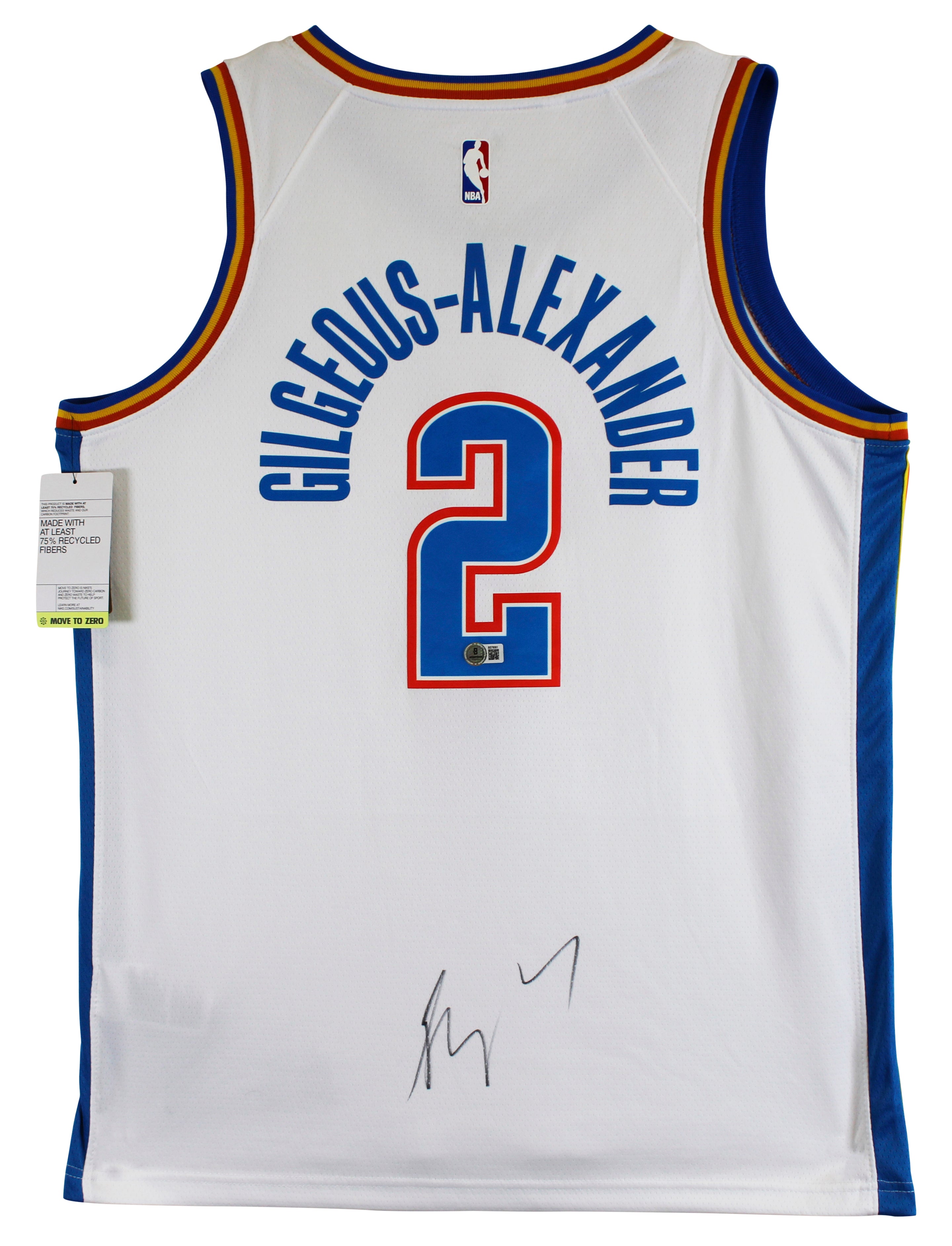 Thunder Shai Gilgeous-Alexander Signed White Nike Swingman Jersey BAS #BS78061