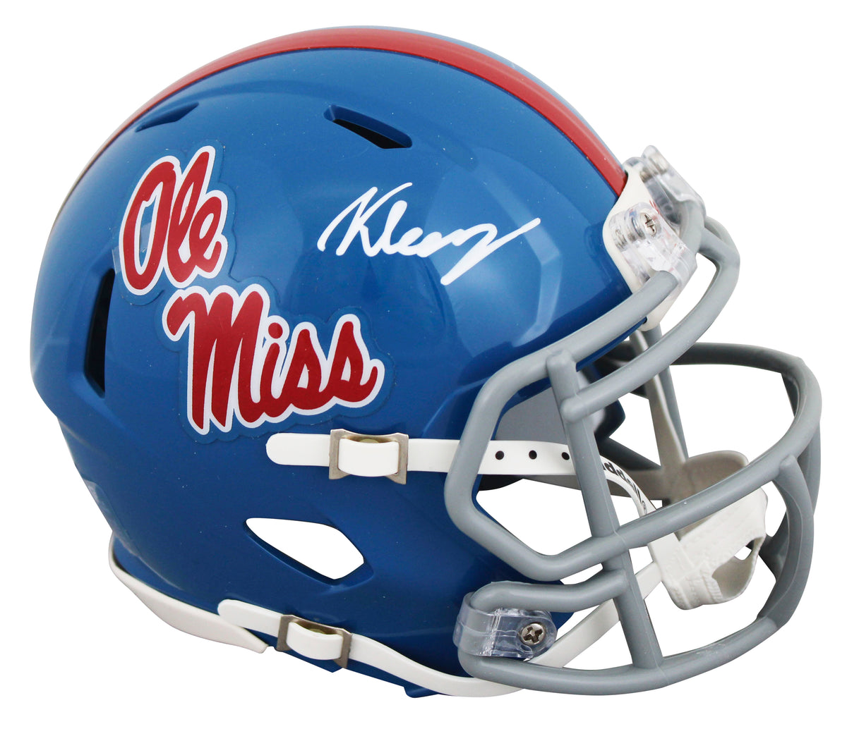 Ole Miss Kewan Lacy Signed Powder Blue Speed Mini Helmet JSA Witness #WC730991