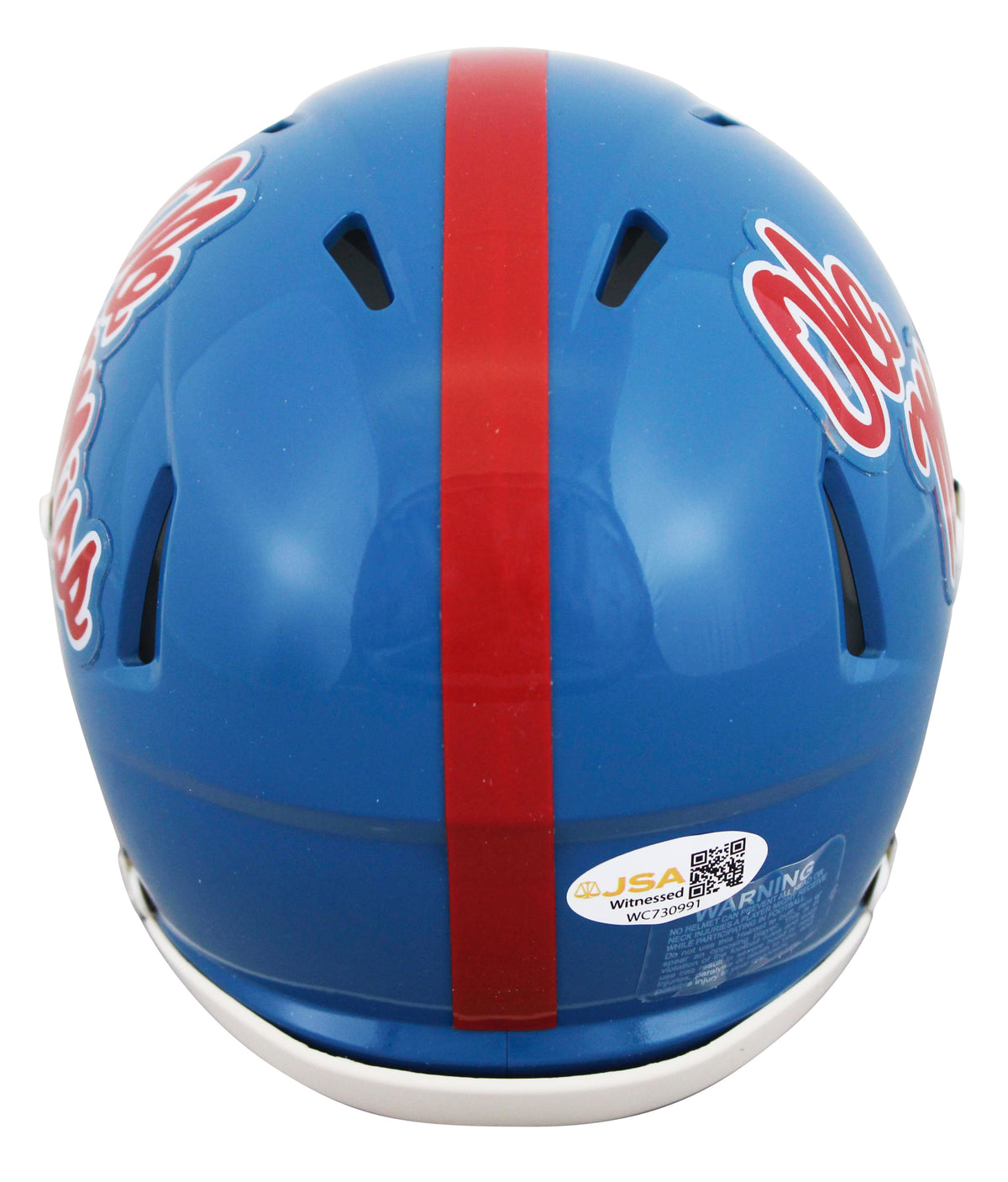 Ole Miss Kewan Lacy Signed Powder Blue Speed Mini Helmet JSA Witness #WC730991