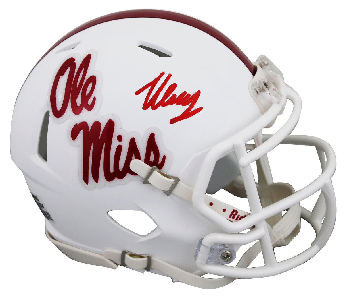 Ole Miss Kewan Lacy Signed White Speed Mini Helmet JSA Witness #WC730910