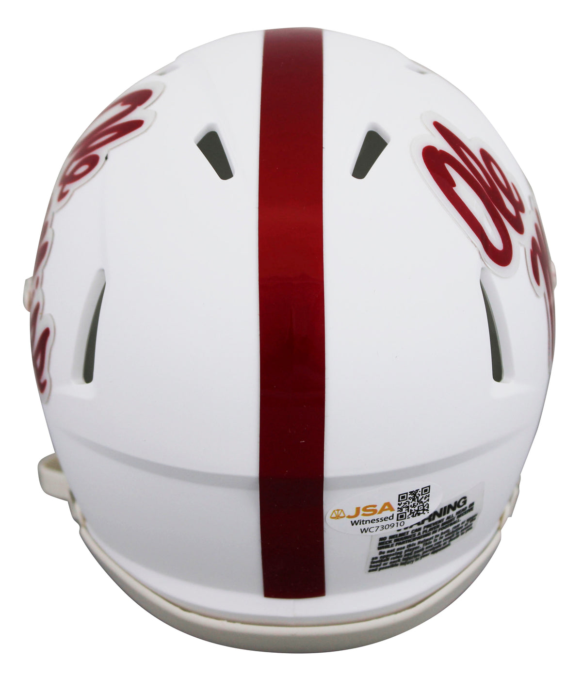 Ole Miss Kewan Lacy Signed White Speed Mini Helmet JSA Witness #WC730910