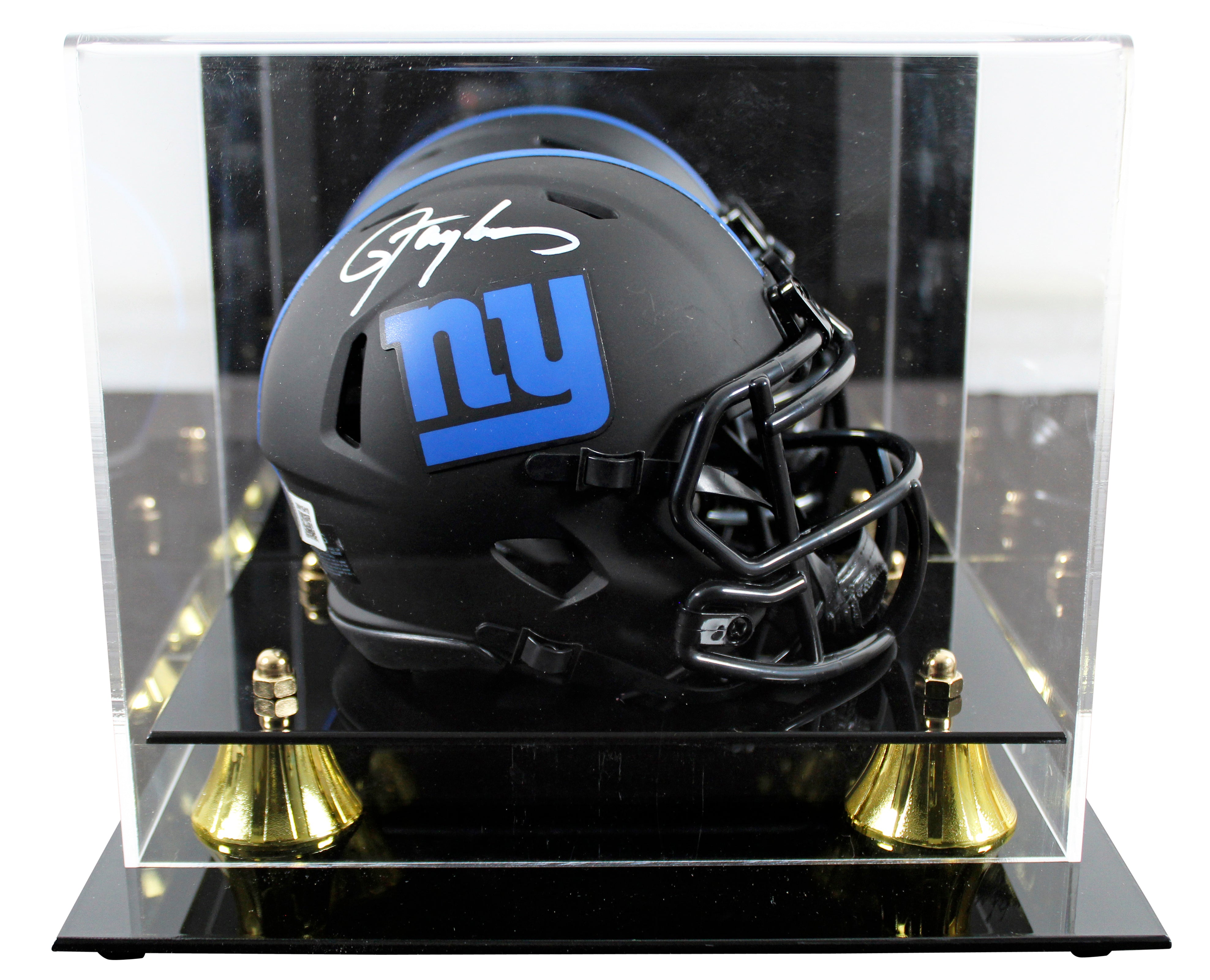 Giants Lawrence Taylor Signed Eclipse Speed Mini Helmet w/ Case BAS Witnessed