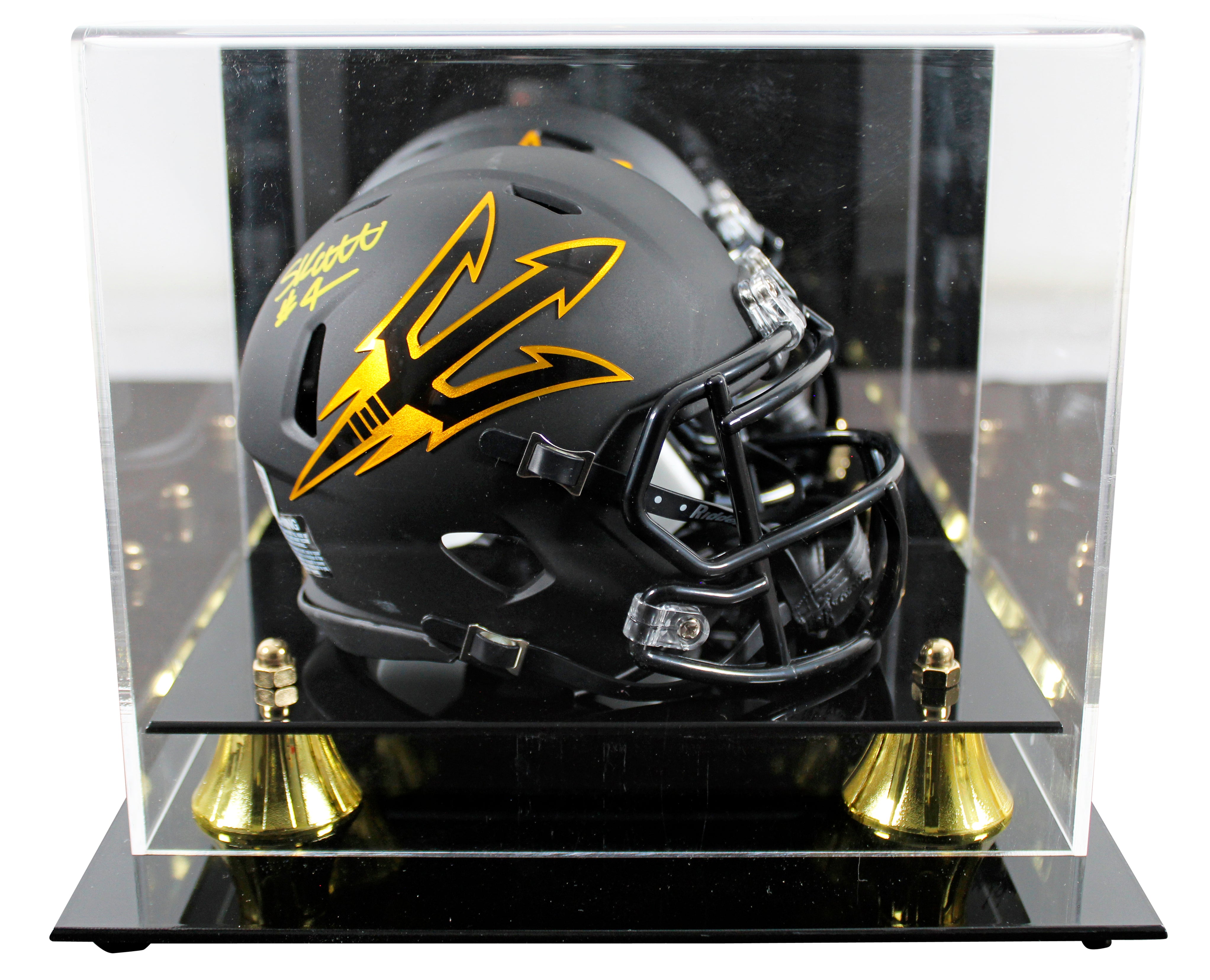 Arizona State Cameron Skattebo Signed Black Speed Mini Helmet W/ Case BAS Wit