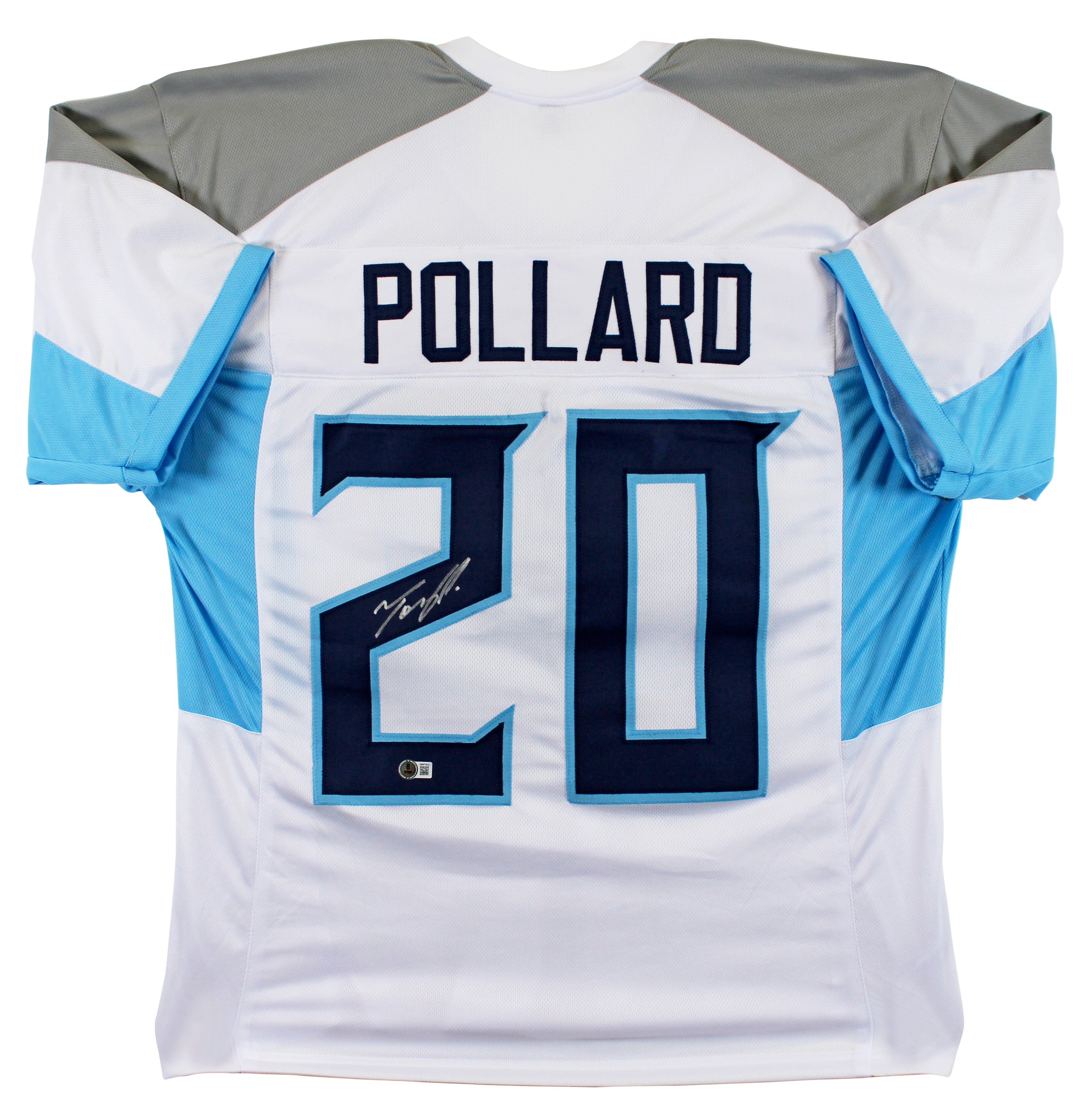 Tony Pollard Authentic Signed White Pro Style Jersey Autographed BAS Witnessed
