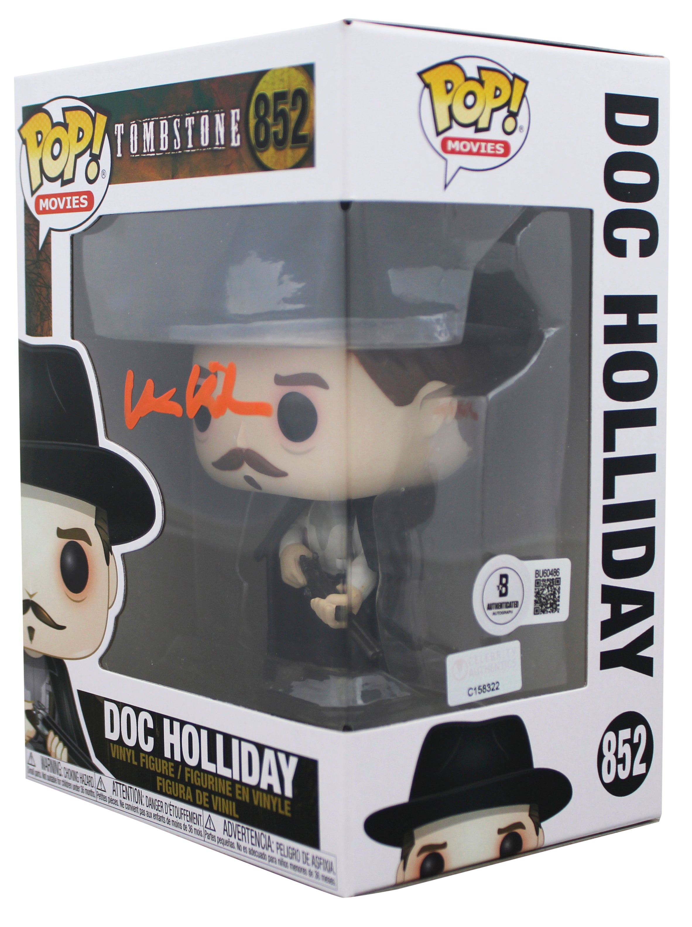 Val Kilmer Tombstone Signed Doc Holliday #852 Funko Pop Figure BAS #BU60486