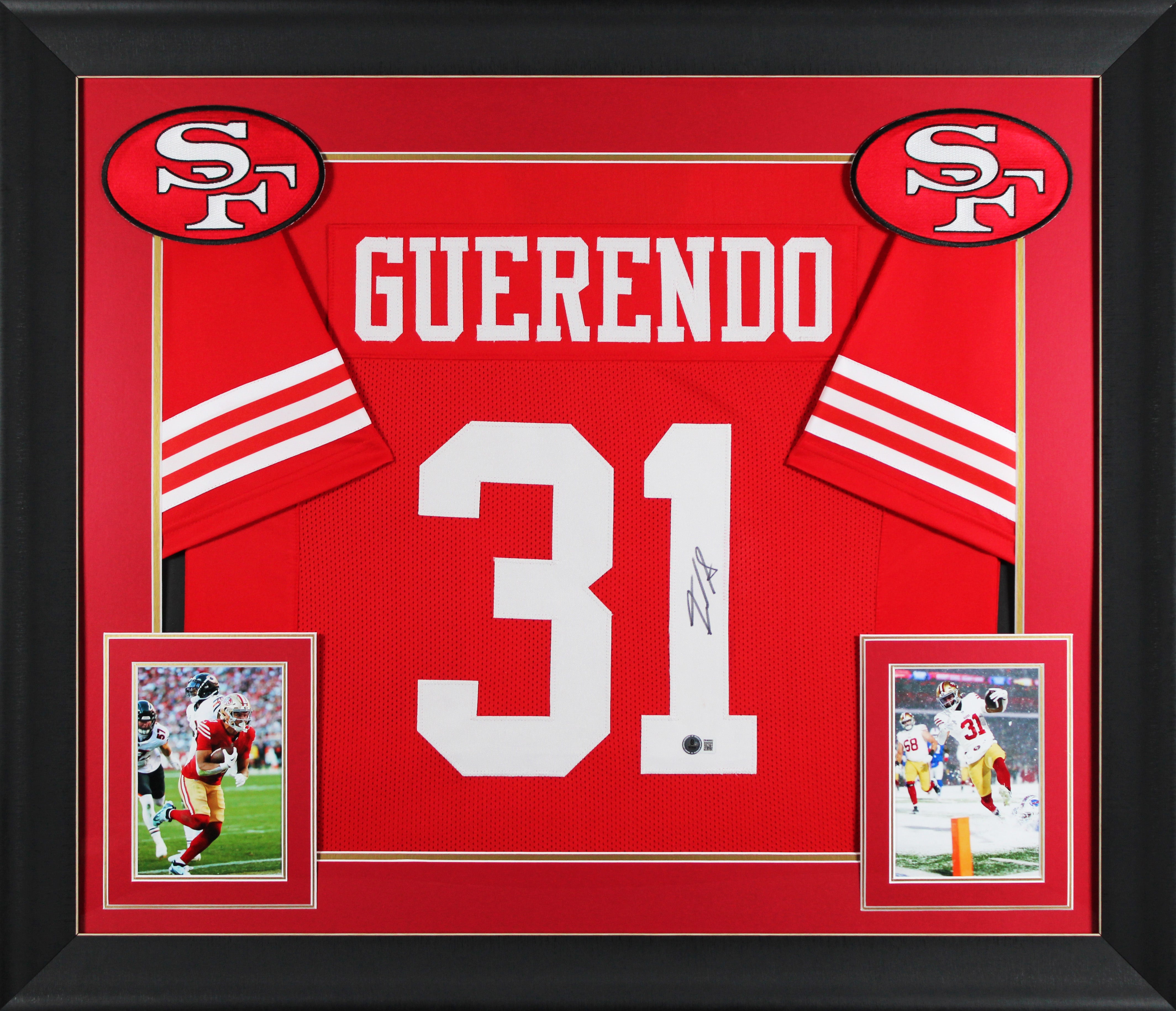 Isaac Guerendo Authentic Signed Red Pro Style Framed Jersey BAS Witnessed