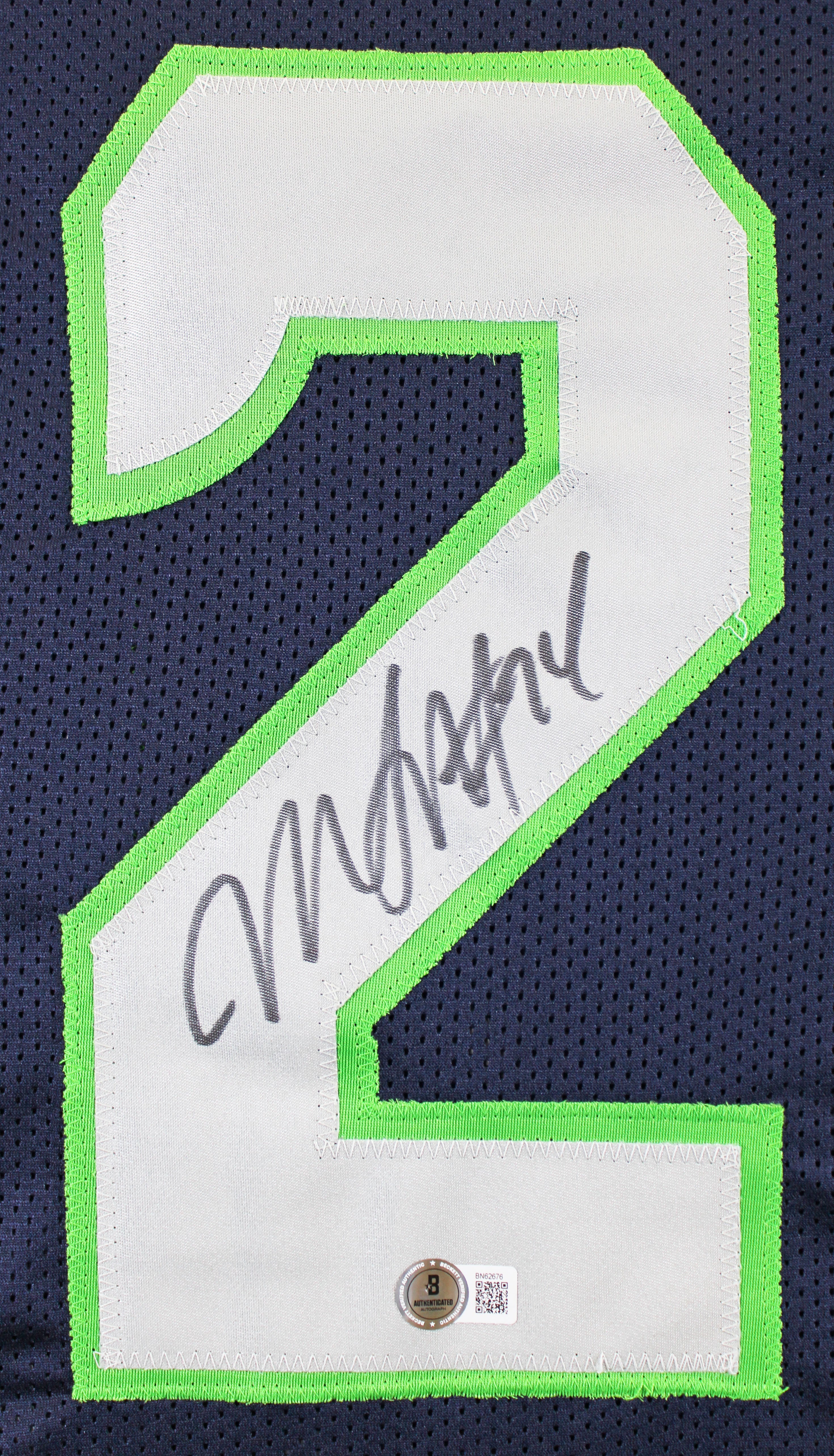 Marshawn Lynch Authentic Signed Navy Blue Pro Style Jersey Autographed BAS