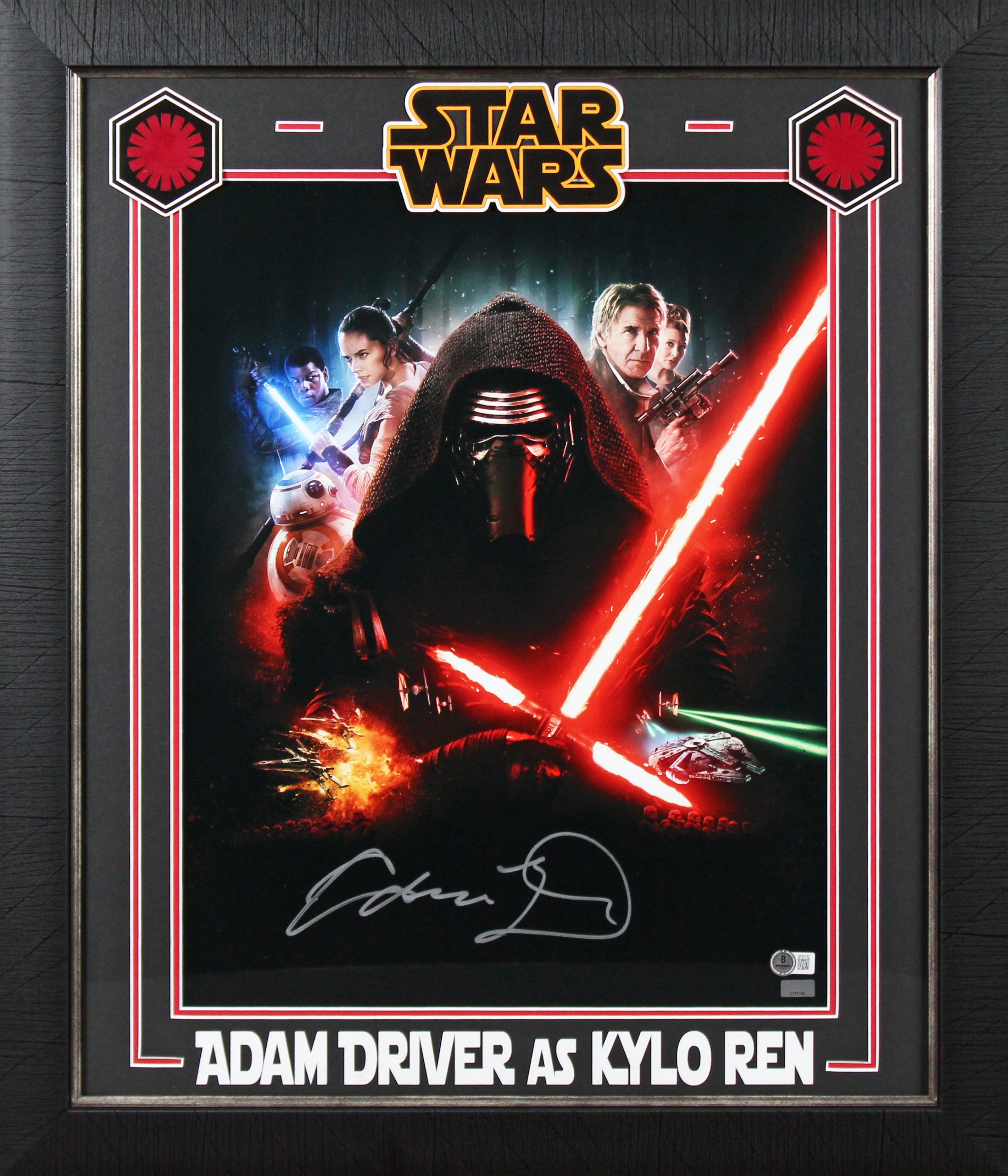 Adam Driver Star Wars The Force Awakens Authentic Signed 16x20 Framed Photo BAS