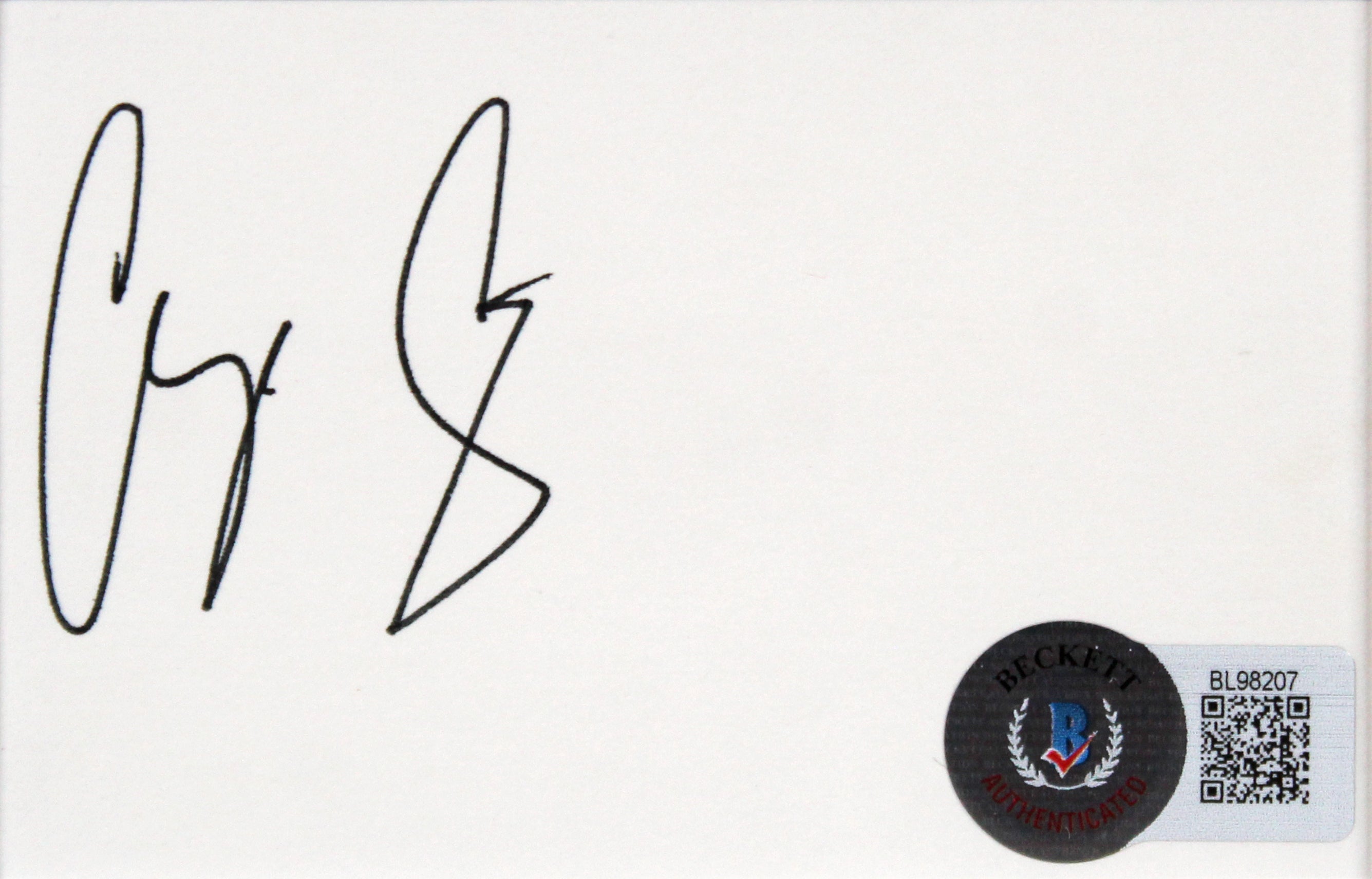 George Clooney ER Authentic Signed & Framed 3x5 Index Card Autographed BAS