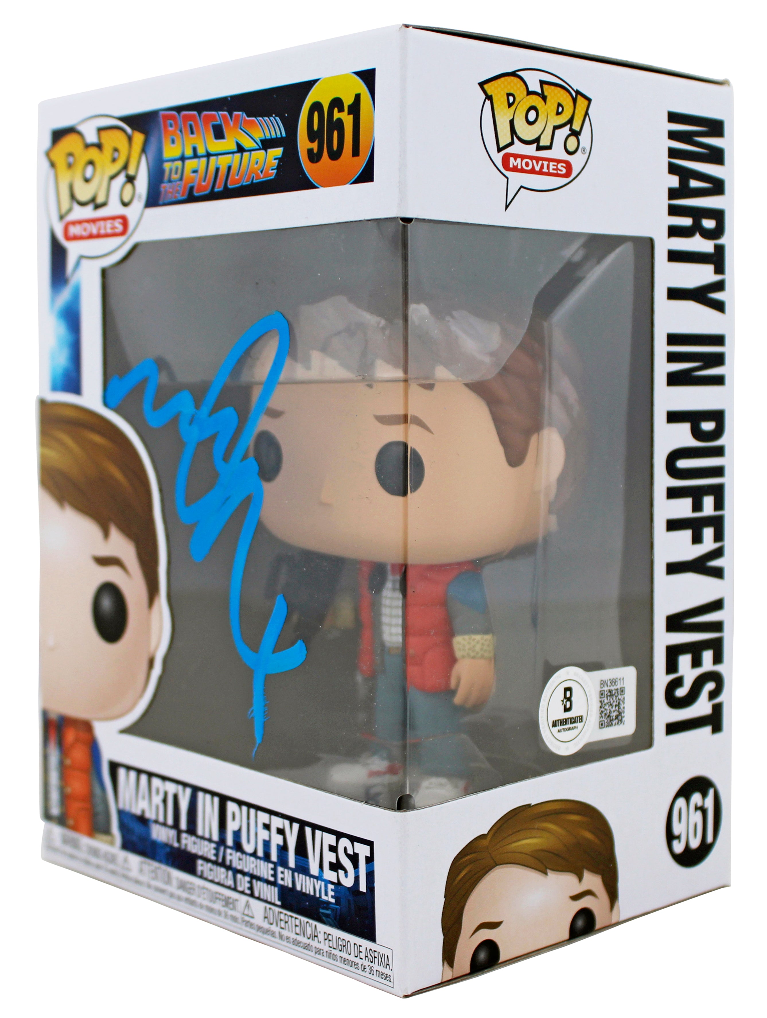 Michael J. Fox Back To The Future Signed #961 Funko Pop Vinyl Figure BAS
