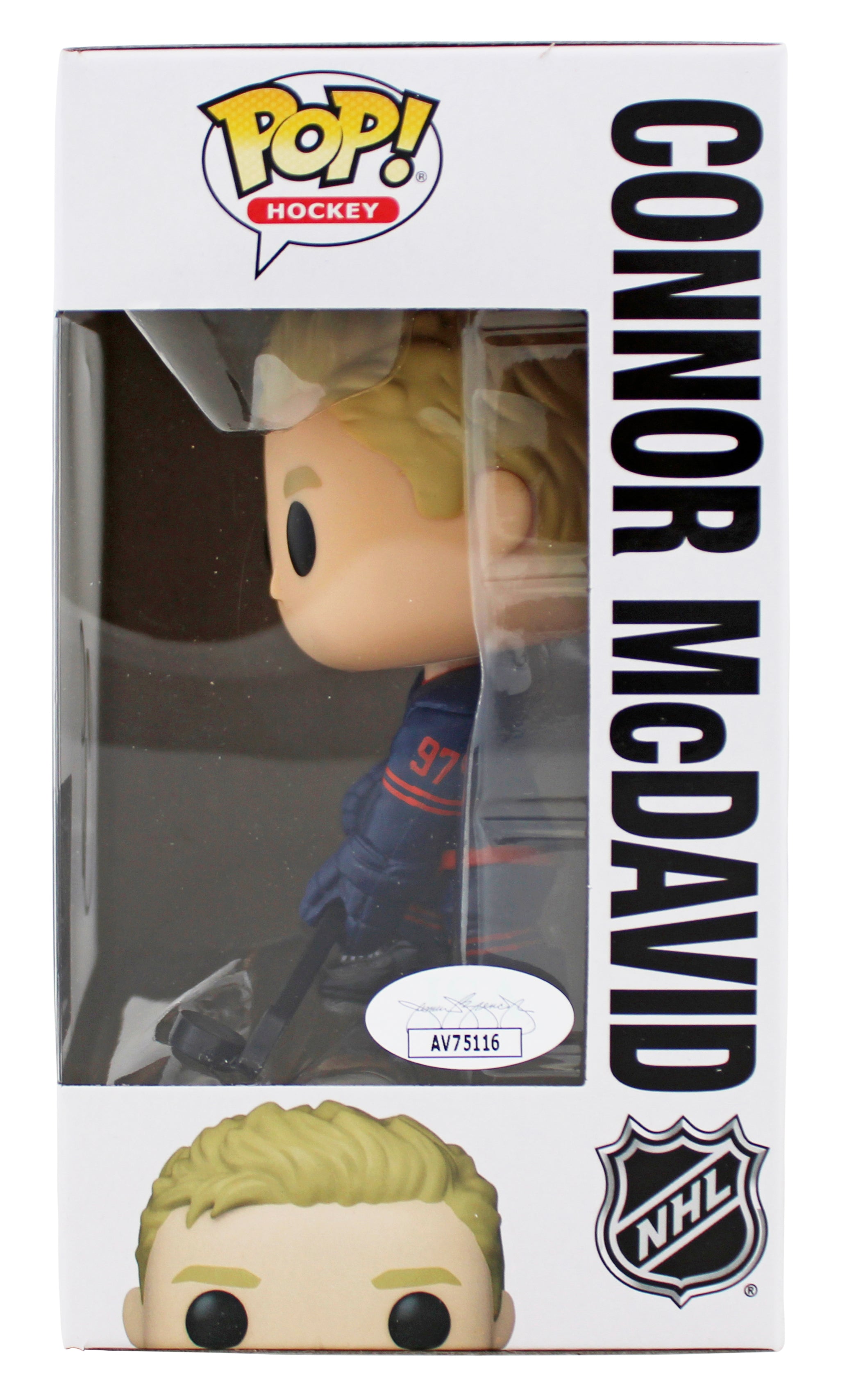 Oilers Connor McDavid Authentic Signed #75 Funko Pop Vinyl Figure JSA #AV75116