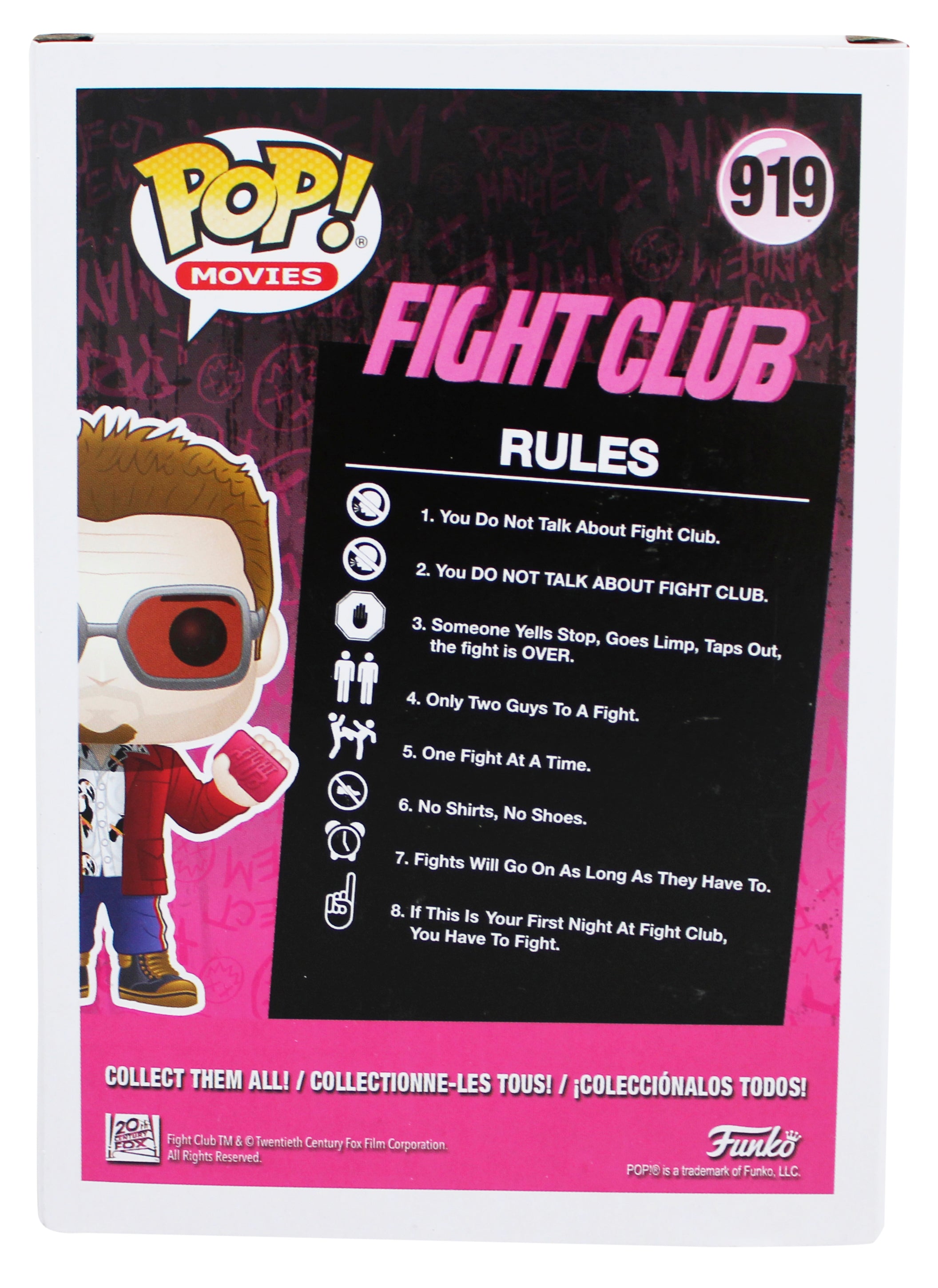 Brad Pitt Fight Club Signed Tyler #919 Funko Pop Vinyl Figure BAS #BS77026