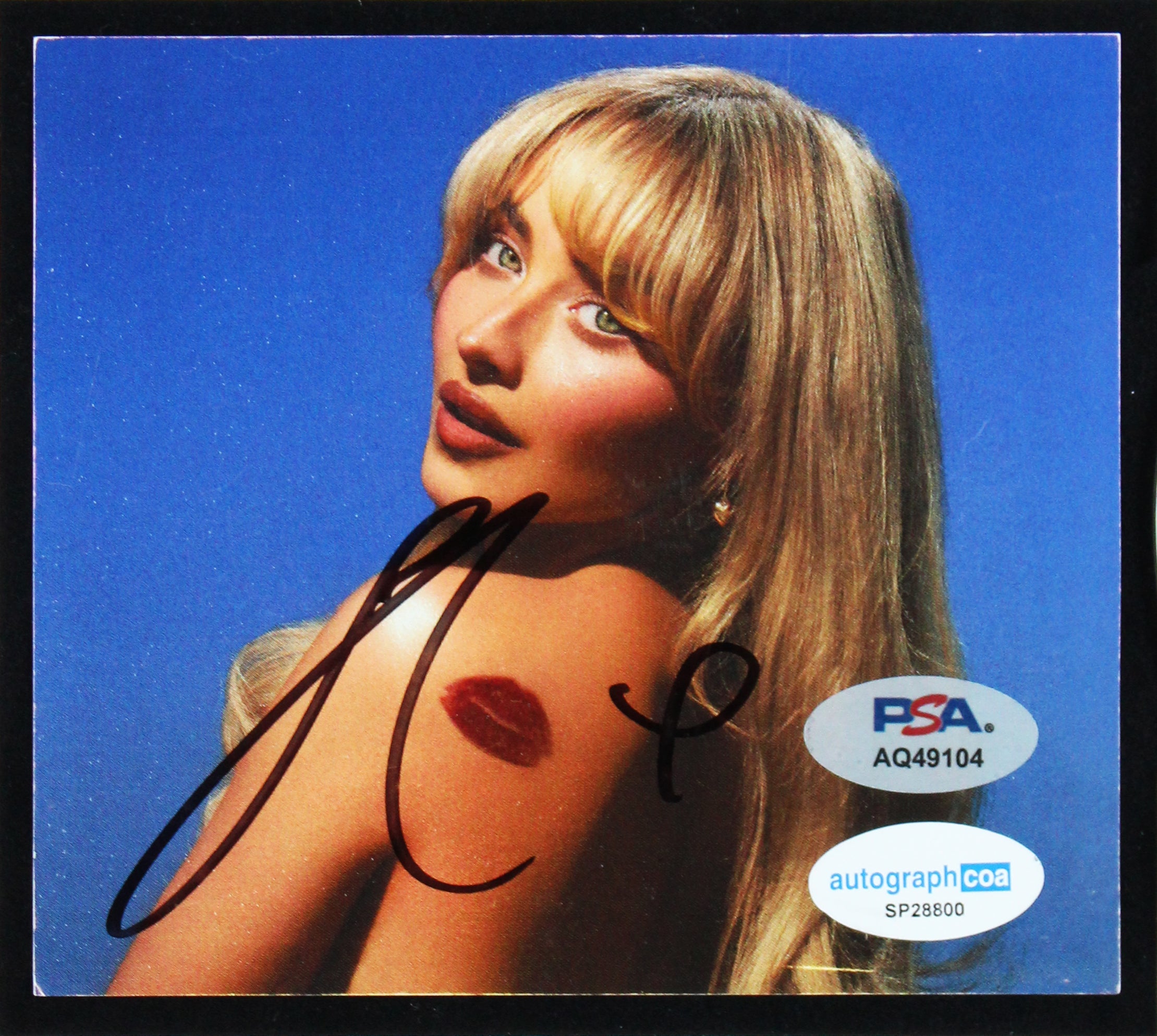 Sabrina Carpenter Signed & Framed Short n' Sweet Cd Insert W/ Disk PSA/DNA