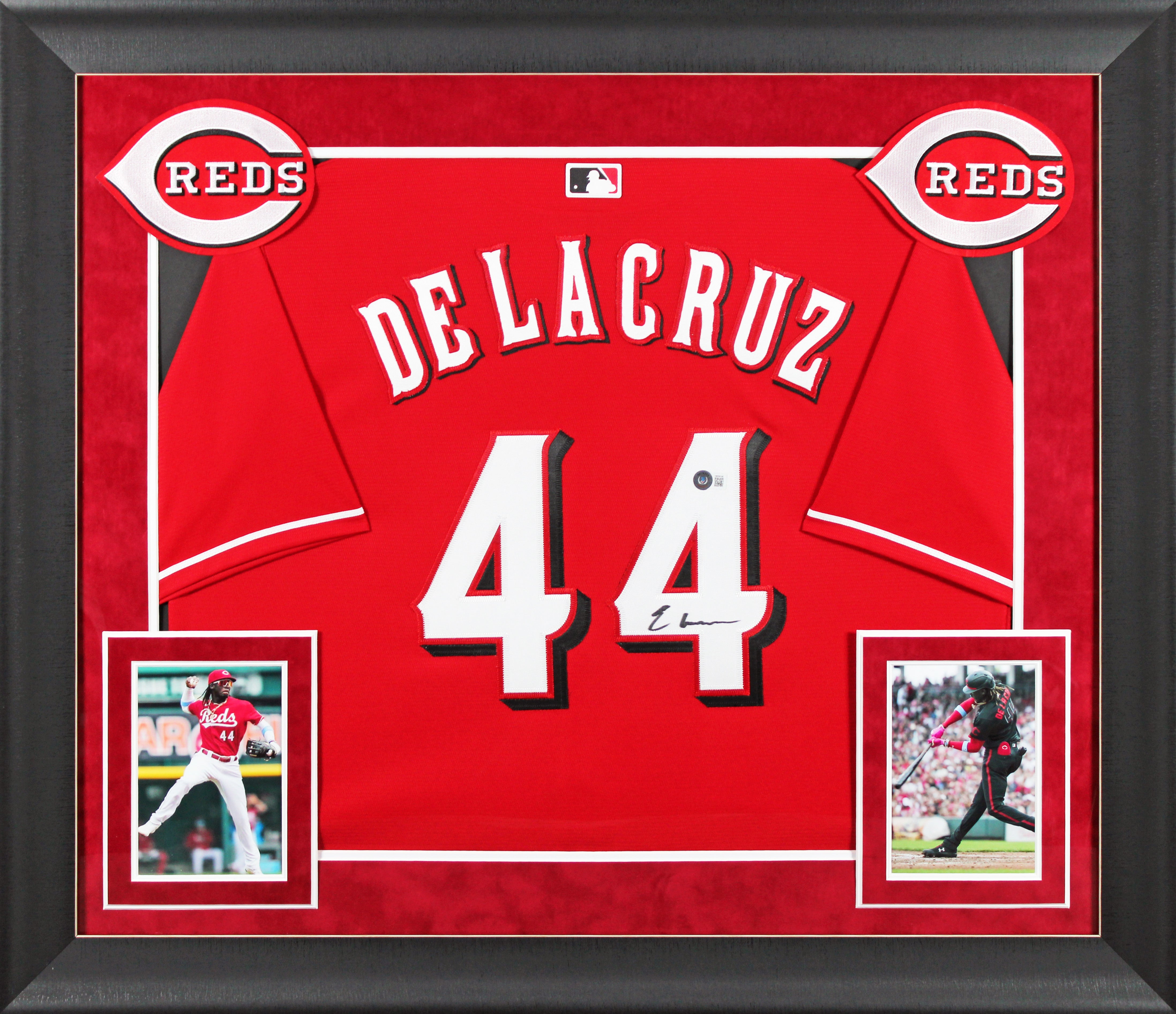 Reds Elly De La Cruz Authentic Signed Red Nike Framed Jersey BAS Witnessed