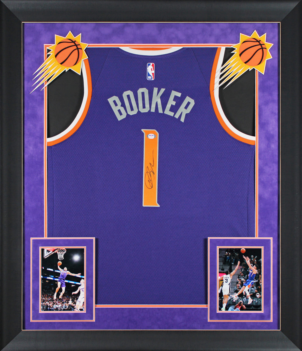 Suns Devin Booker Authentic Signed Purple Framed Jersey PSA/DNA #AJ73715