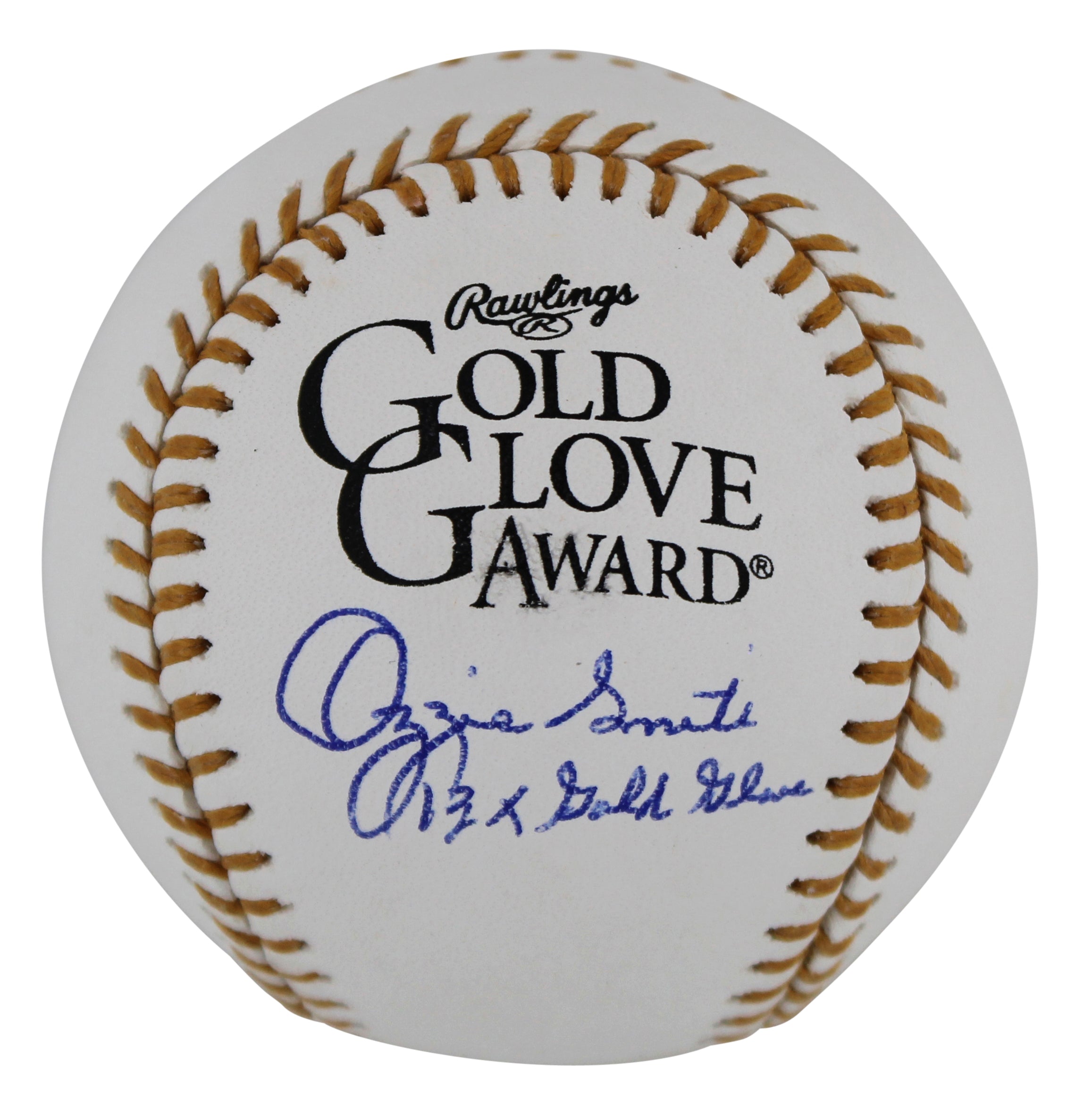 Cardinals Ozzie Smith "13x Gold Glove" Signed GG Logo Oml Baseball  w/ Case Fan