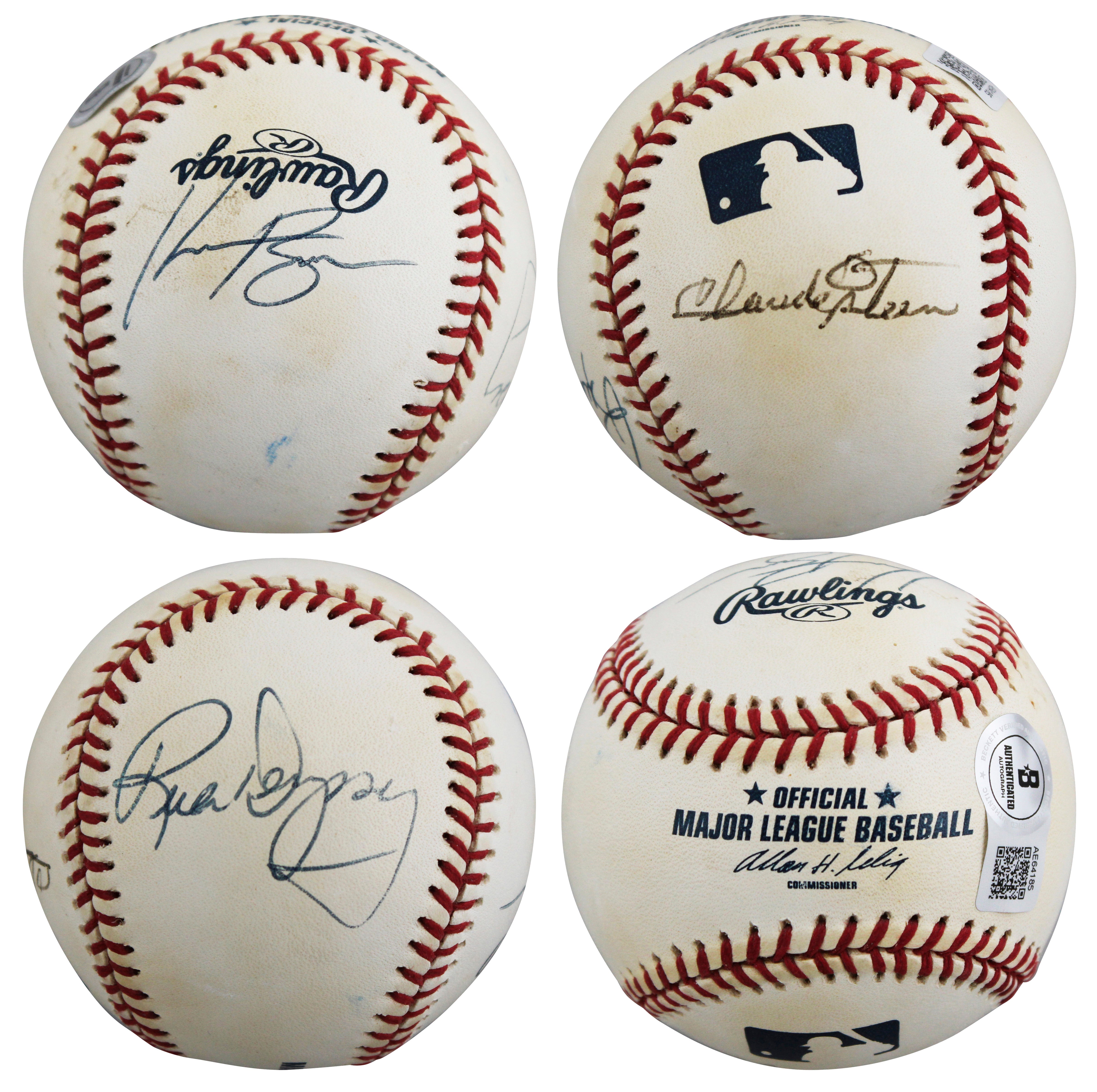 Rick Dempsey, Kevin Brown & Claude Osteen Signed OML Baseball BAS #AE64185