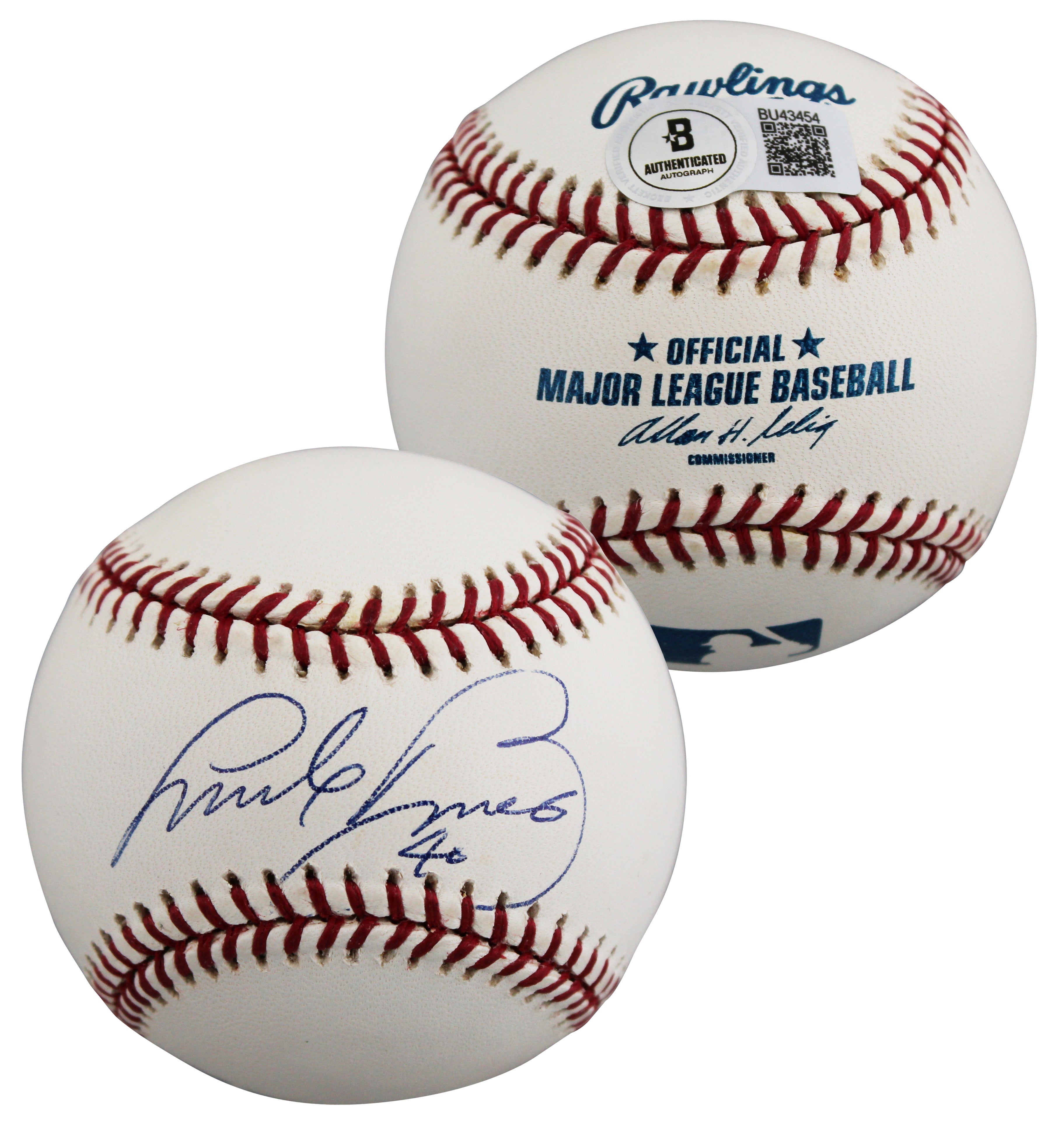 Padres Andy Benes Authentic Signed Allen Selig OML Baseball BAS #BU43454