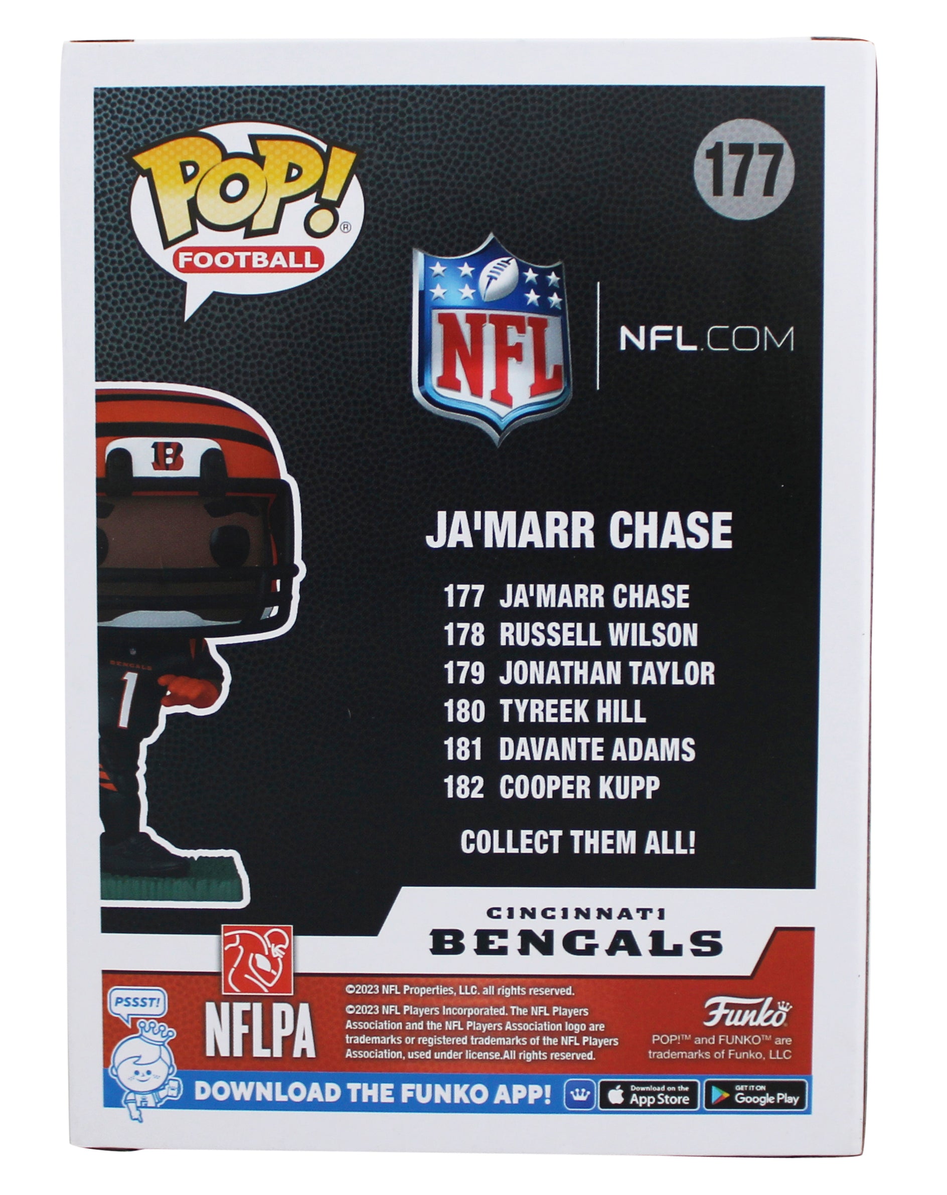 Bengals Ja'Marr Chase Authentic Signed #177 Funko Pop Vinyl Figure BAS Witnessed