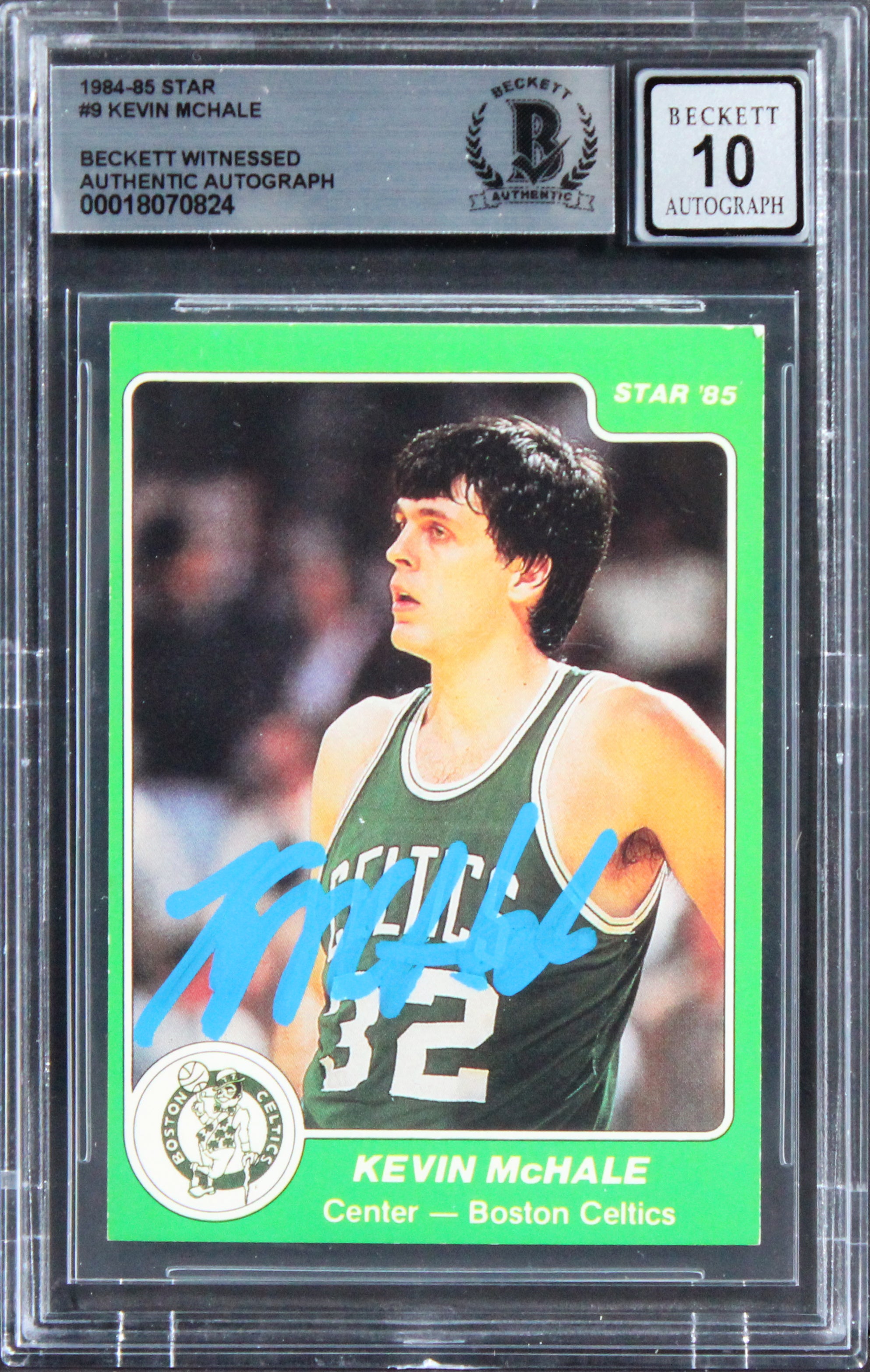 Celtics Kevin McHale Signed 1984 Star #9 Card Auto Graded Mint 10! BAS Slabbed