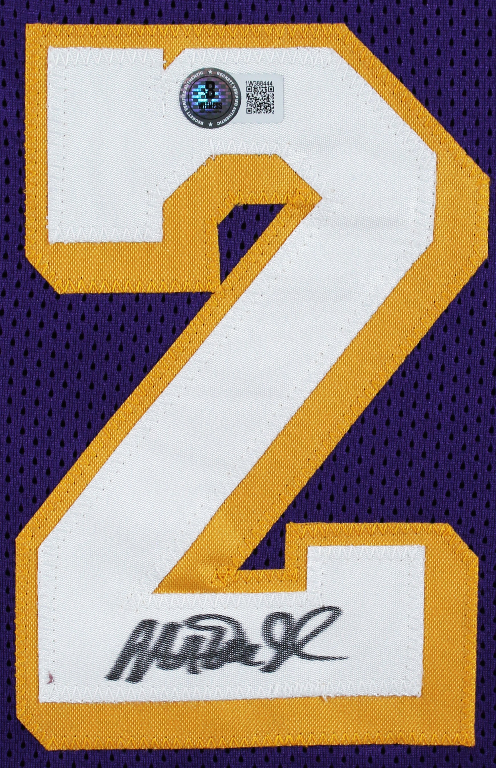 Magic Johnson Authentic Signed Purple Pro Style Framed Jersey BAS Witnessed 2