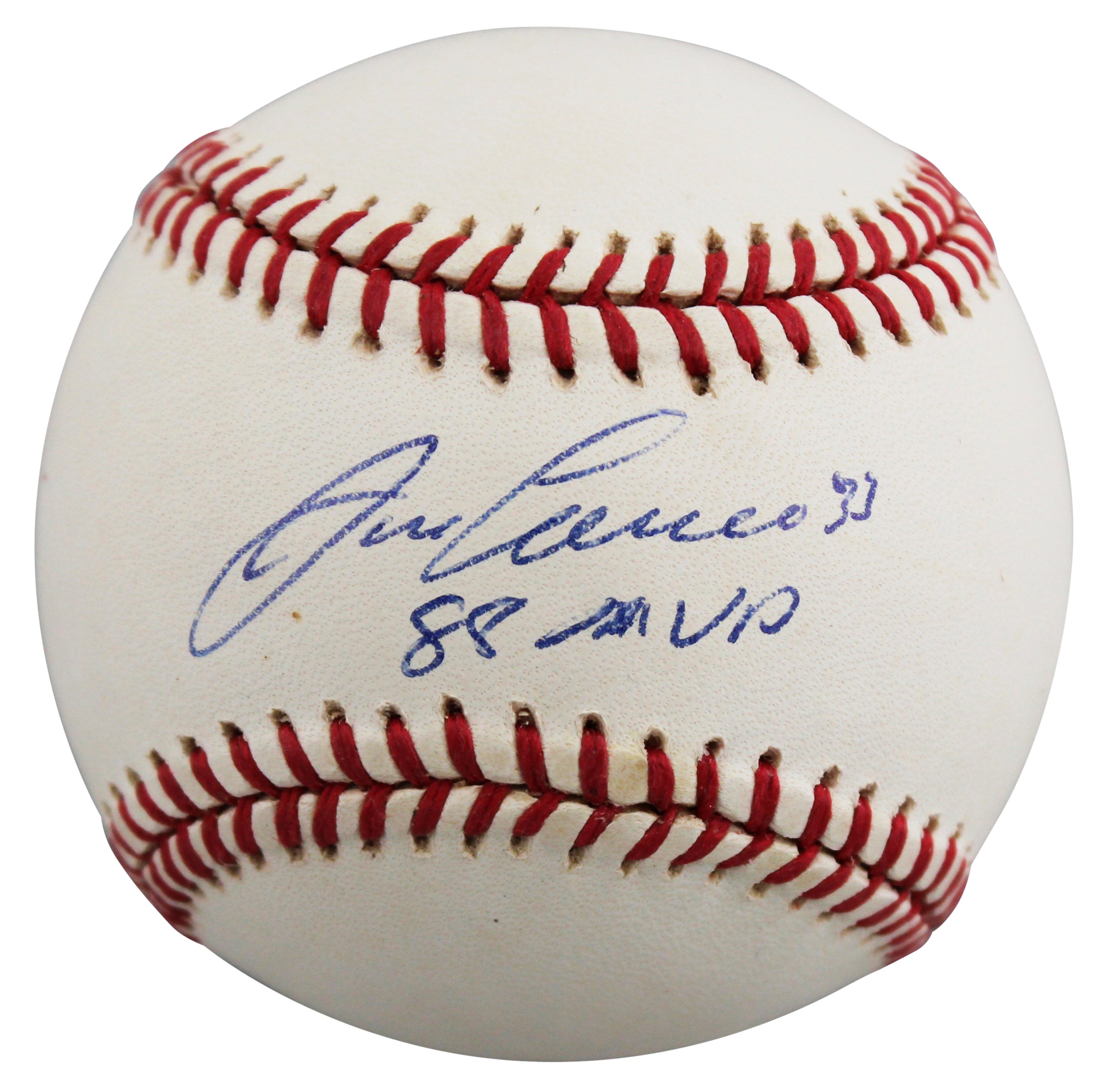 Athletics Jose Canseco "88 MVP" Signed Gene Budig OAL Baseball BAS #BU87531