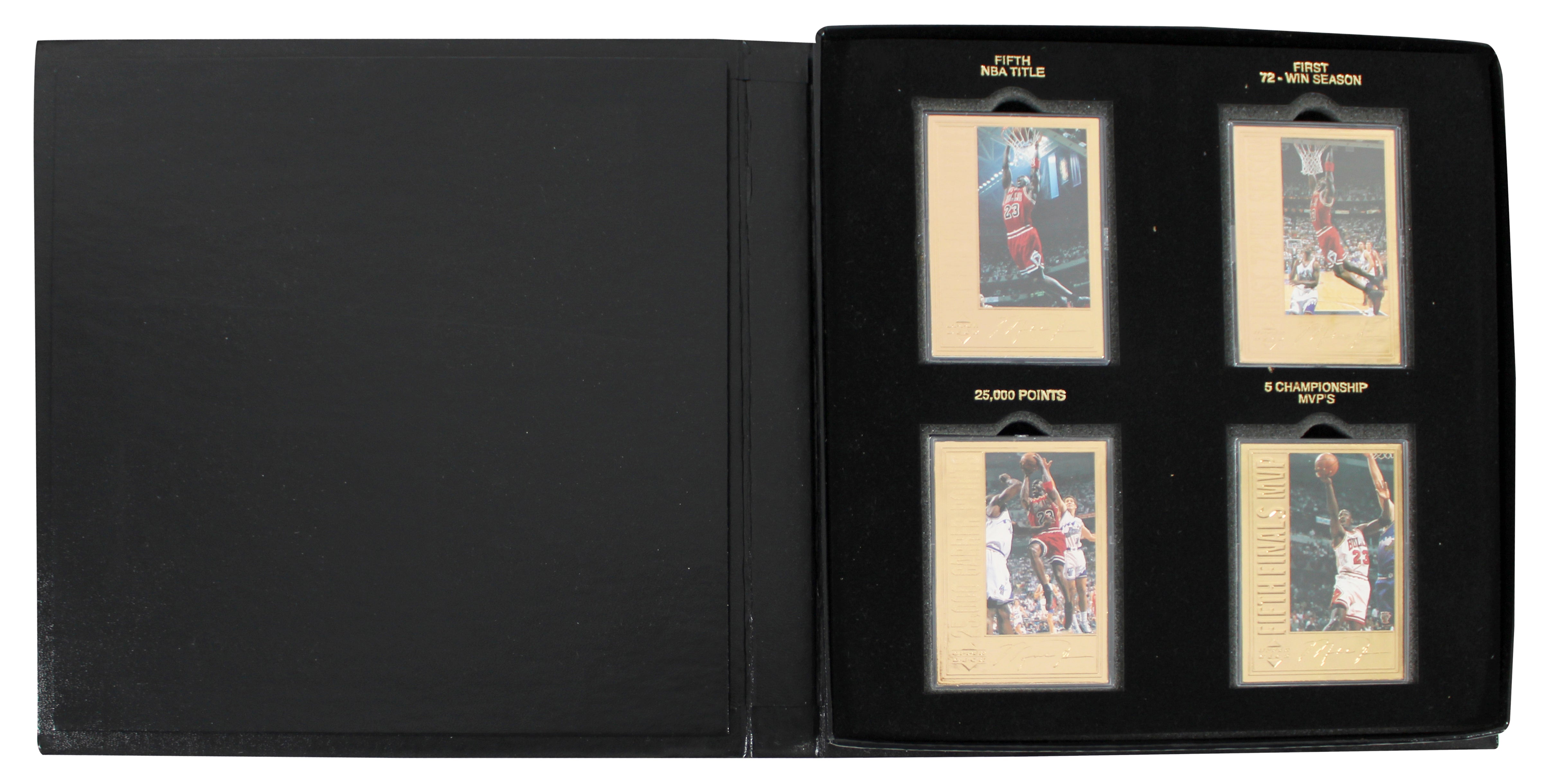 1996 Upper Deck Michael Jordan Career Collection 4 Card Set #'d 10000 22 Kt Gold