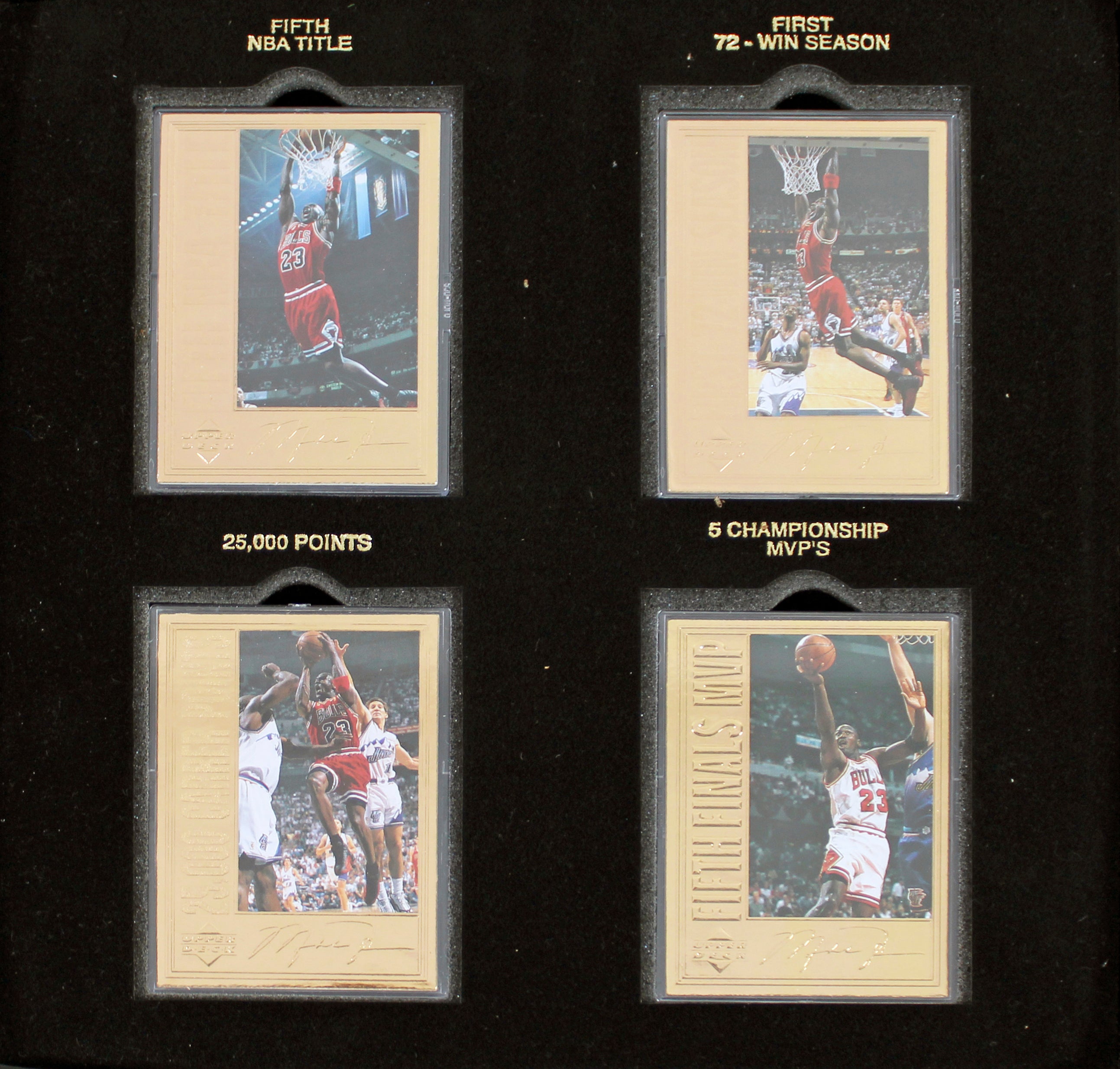 1996 Upper Deck Michael Jordan Career Collection 4 Card Set #'d 10000 22 Kt Gold