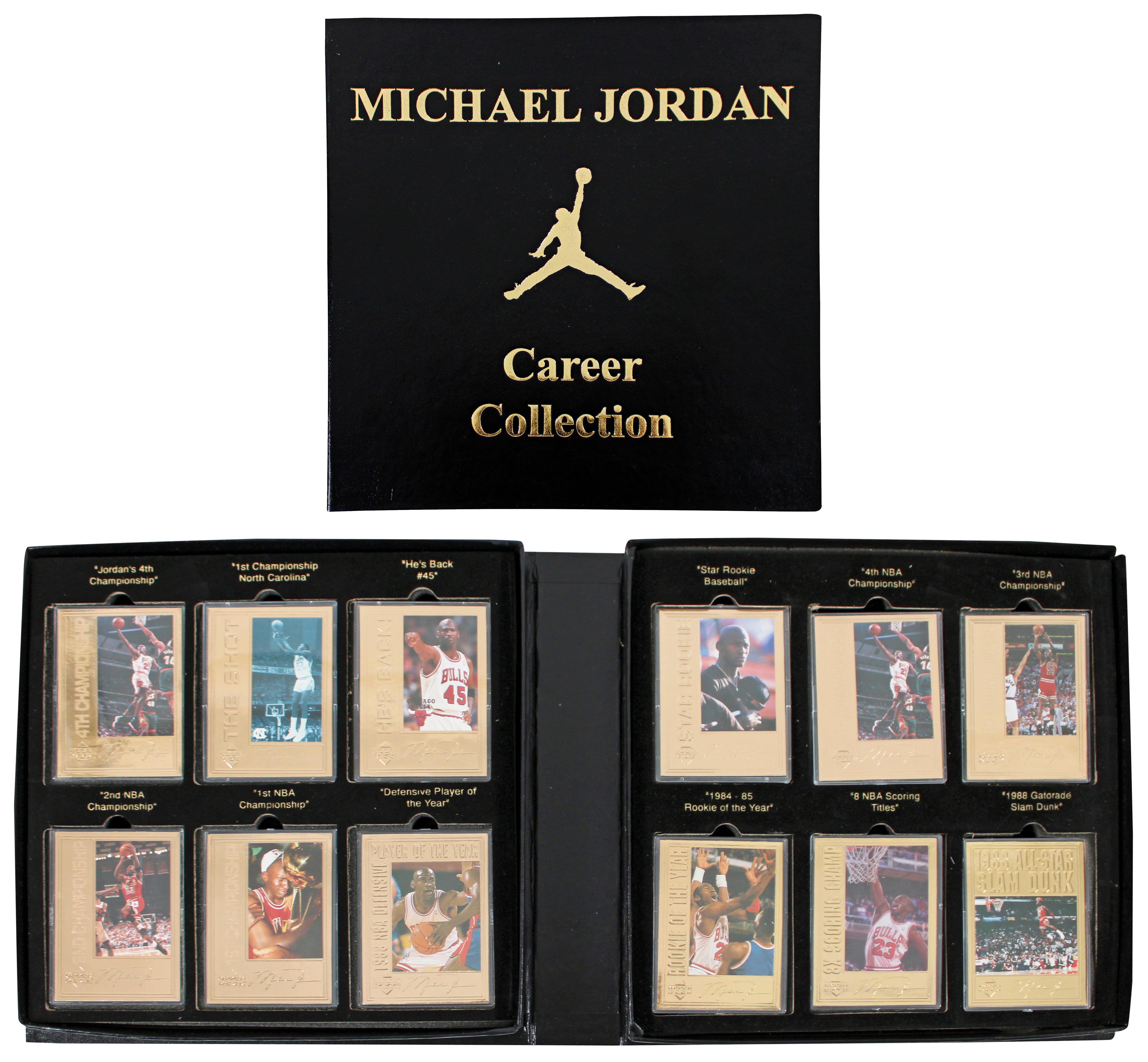 1996 Upper Deck Michael Jordan Career Collection 12 Card Set #d 10000 22 Kt Gold