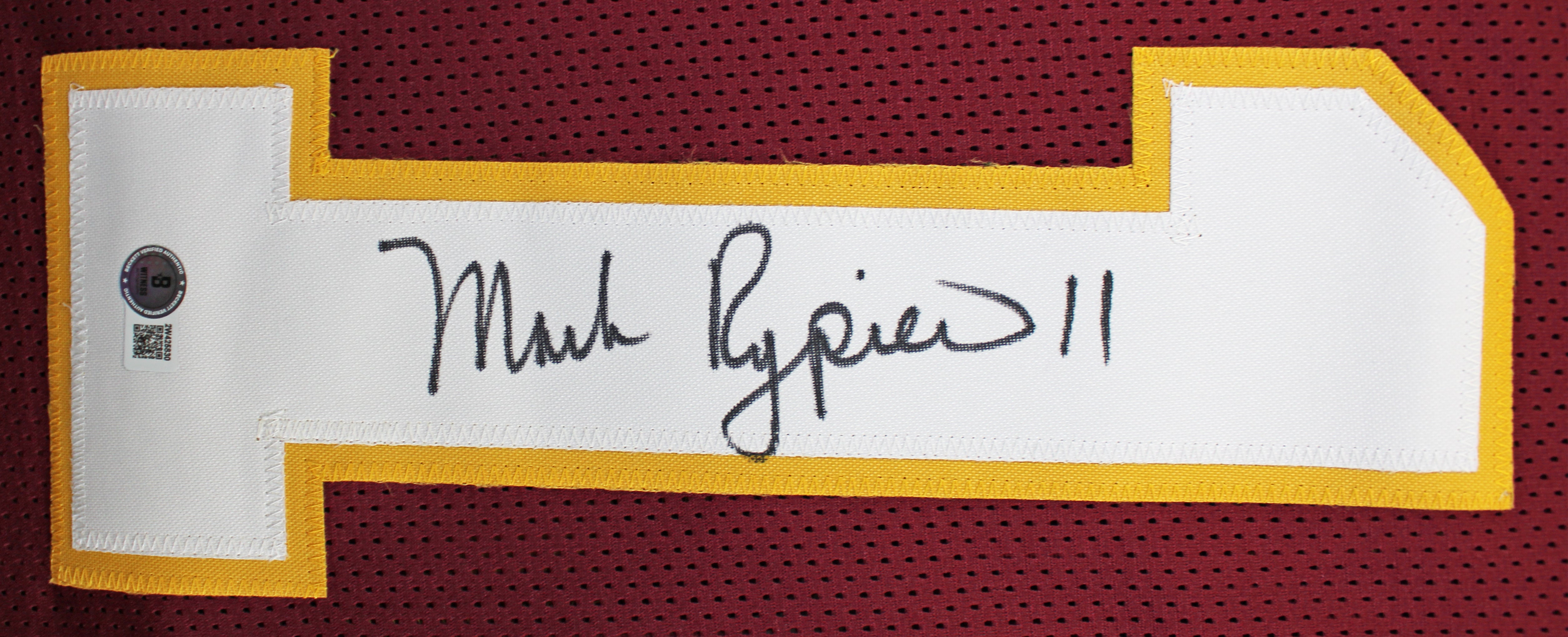 Mark Rypien "SB XXVI MVP" Signed Maroon Pro Style Jersey BAS Witnessed 2 HOLIDAY DOORBUSTER