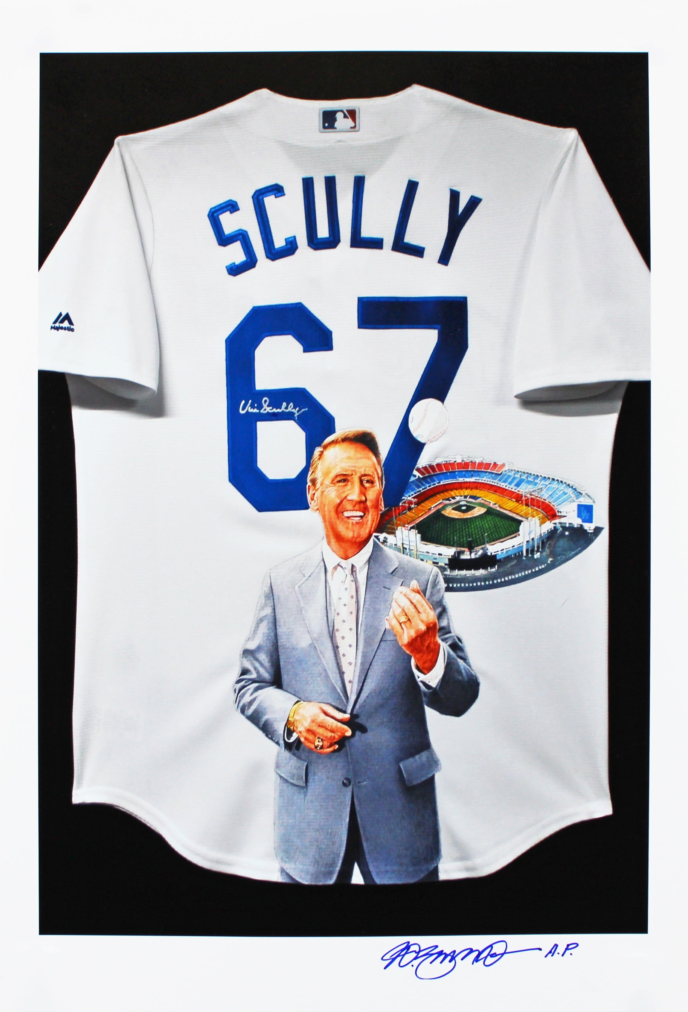 William Zavala Authentic Signed 13x19 Vin Scully Artist Proof Lithograph