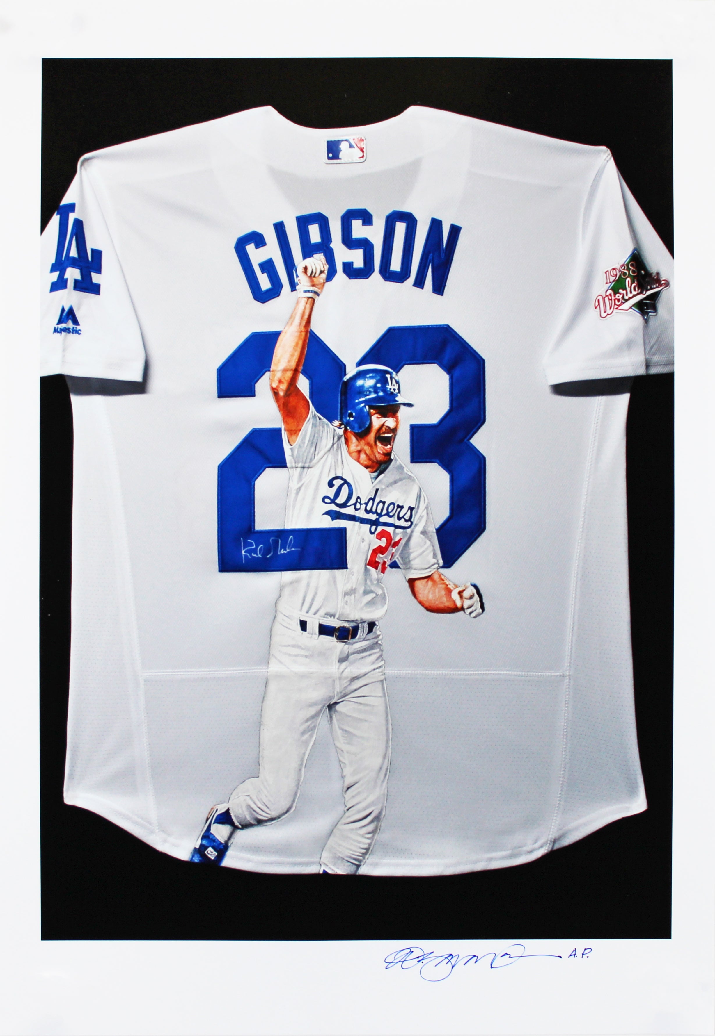 William Zavala Authentic Signed 13x19 Kirk Gibson Artist Proof Lithograph