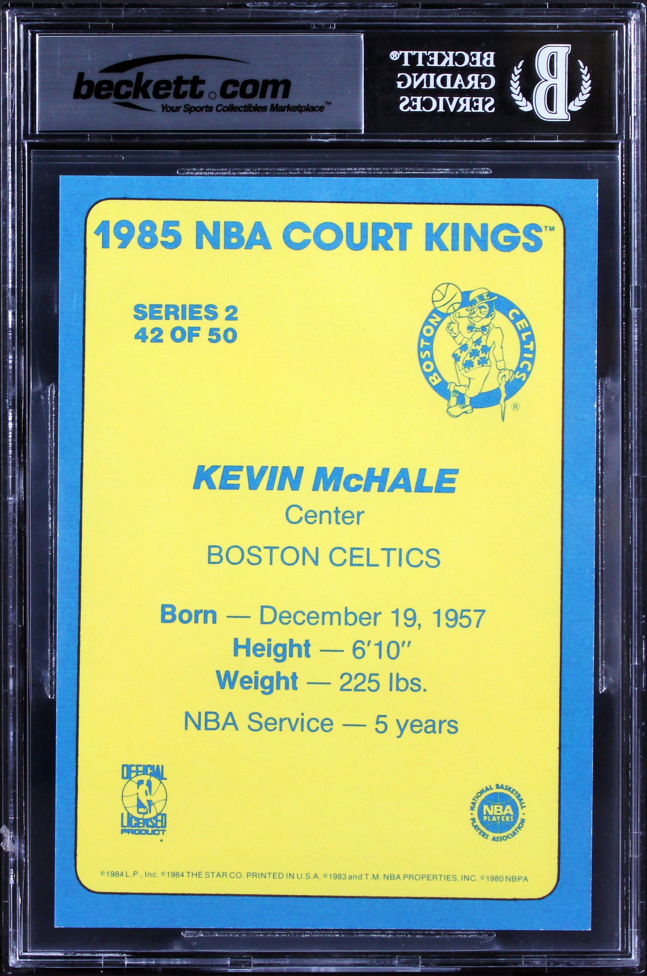 Celtics Kevin McHale Signed 1984 Star Court Kings 5x7 #42 Card Auto 10! BAS Slab