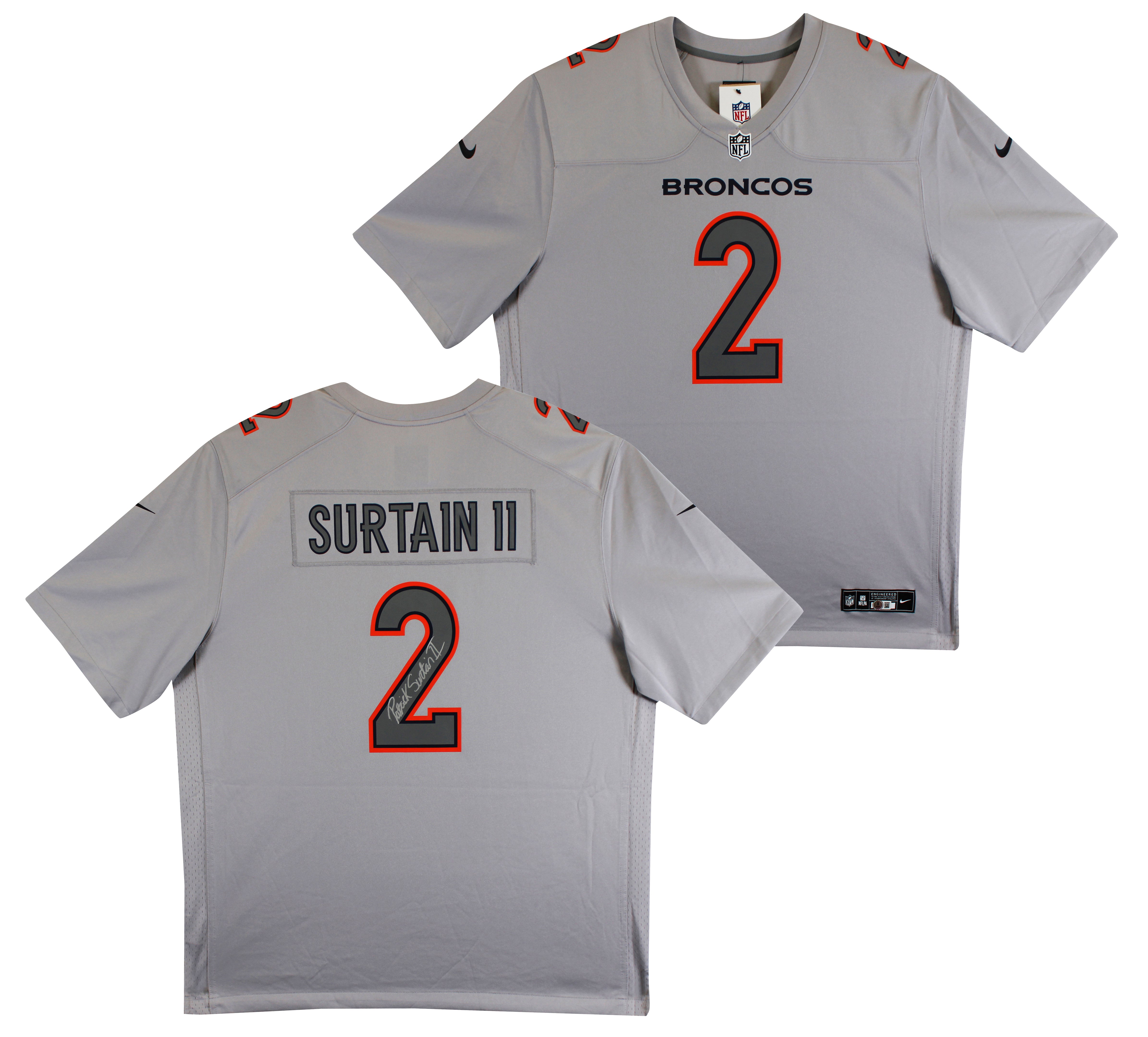 Broncos Patrick Surtain II Signed Gray Nike Game Jersey BAS Witnessed #4W209508