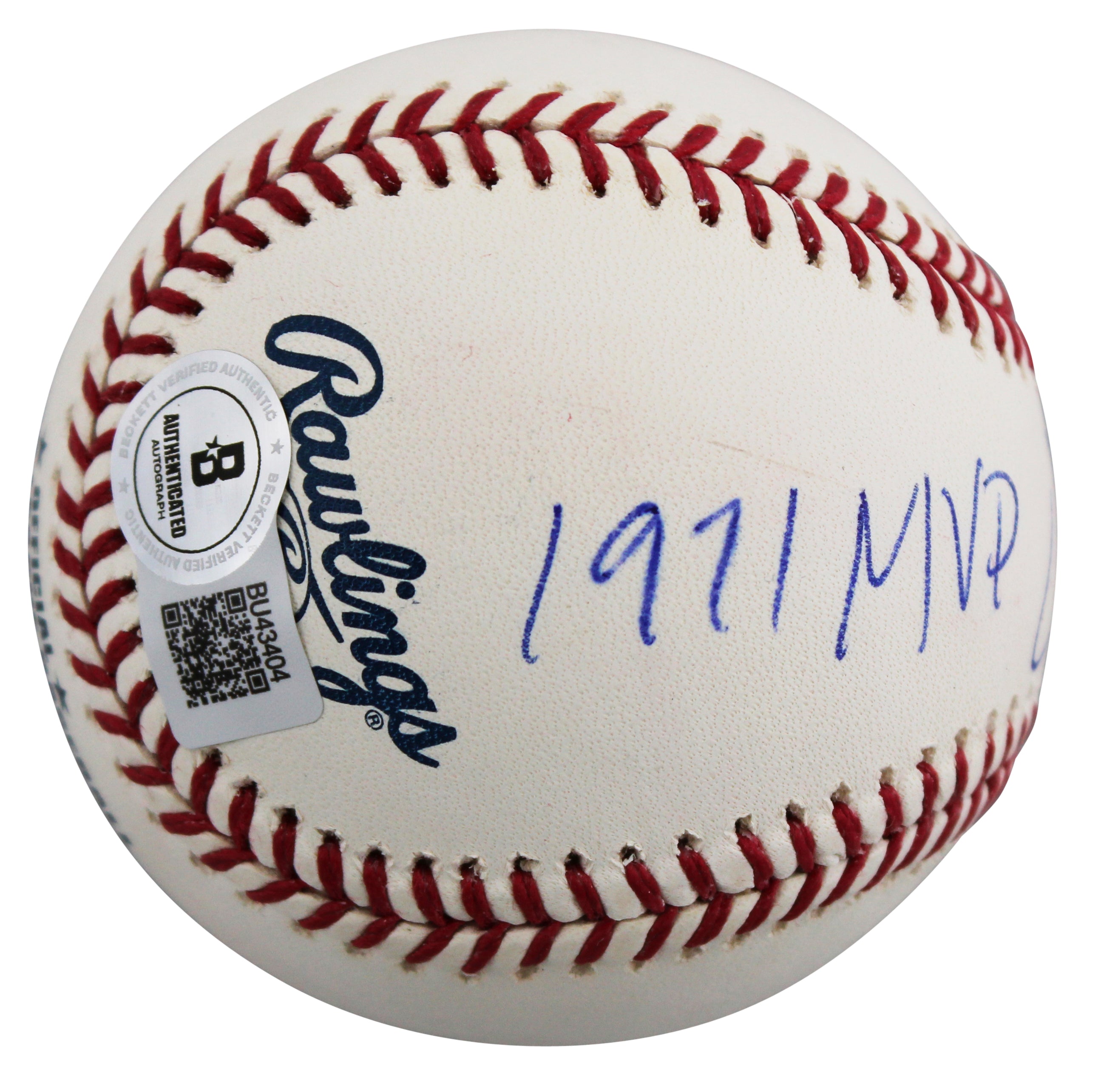 Athletics Vida Blue "71 Cy Young, 71 MVP" Signed OAL Baseball BAS #BU43404