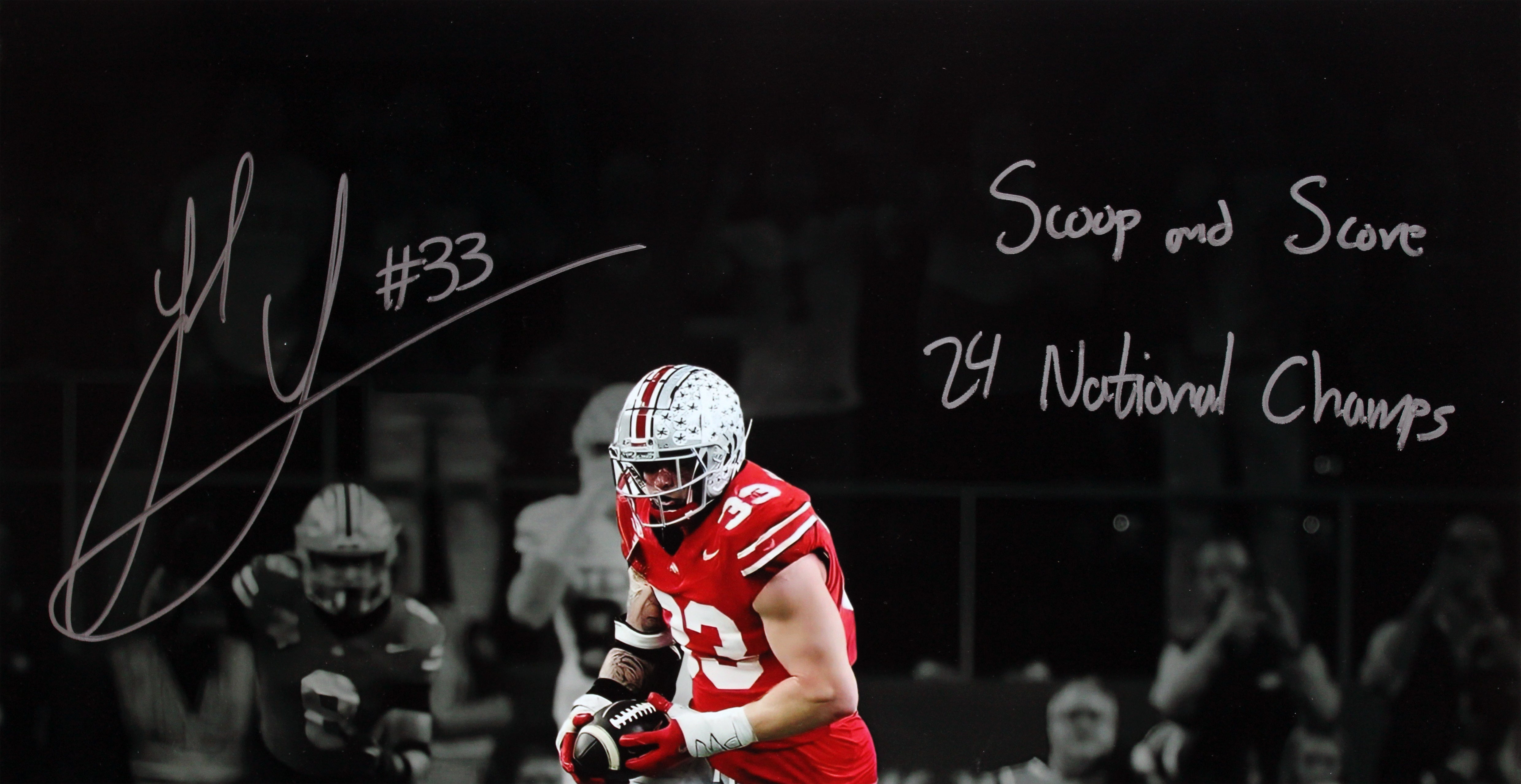 Ohio State Jack Sawyer "2x Insc" Signed 16x20 Horizontal Spotlight Photo BAS W 2