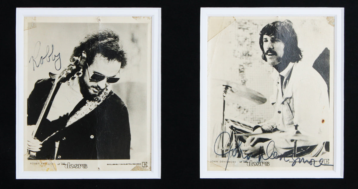 The Doors (4) Morrison, Manzarek, Krieger & Densmore Signed Framed Display JSA