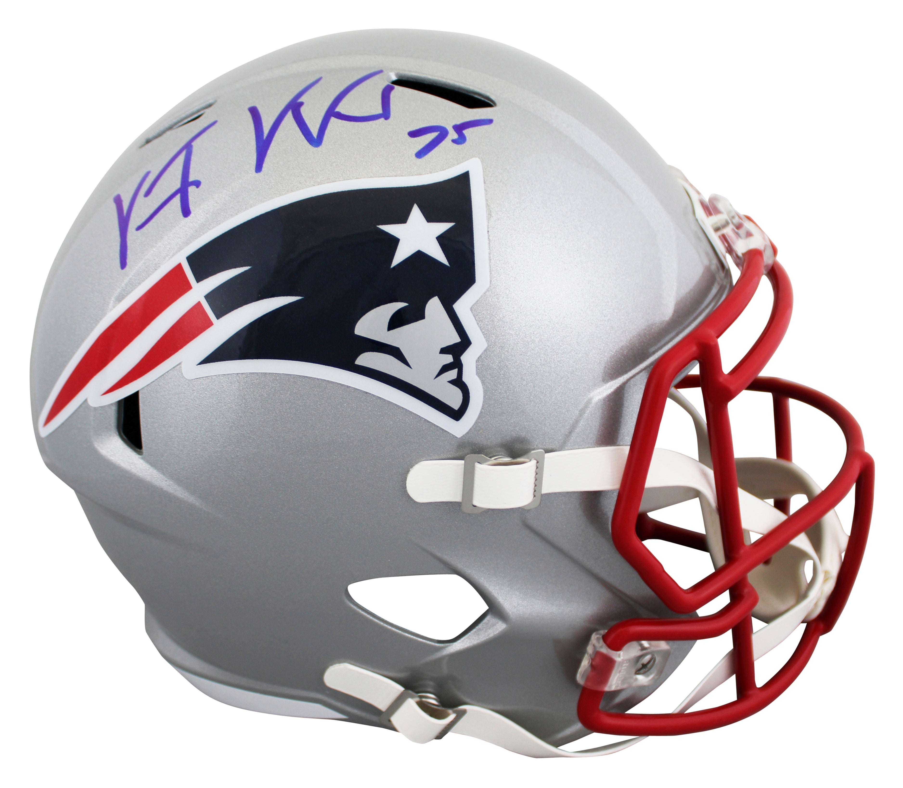 Patriots Vince Wilfork Signed Full Size Speed Rep Helmet W/ Case BAS Witnessed
